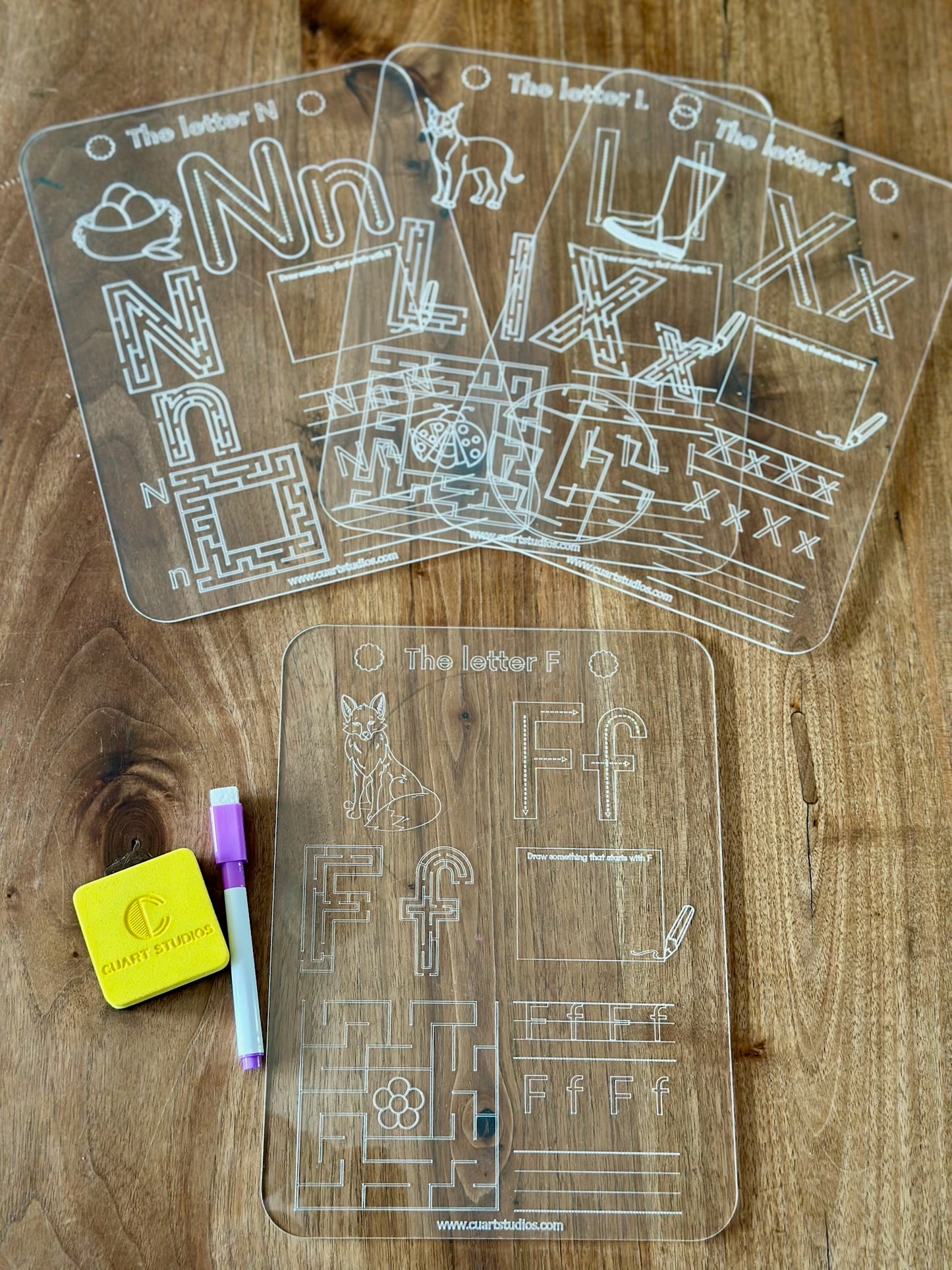 Alphabet Acrylic worksheets from A to Z