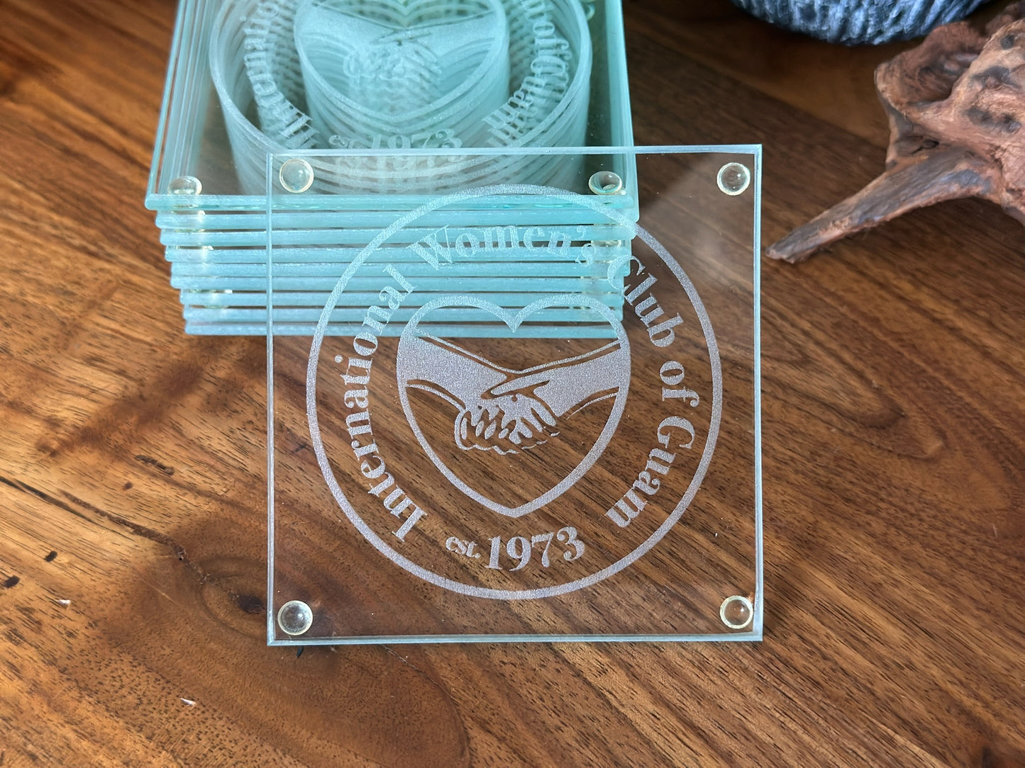Custom Engraved Glass Coasters – Personalized Favors for Weddings, Family Reunions, Housewarming Gifts, Birthdays, and Group Celebrations