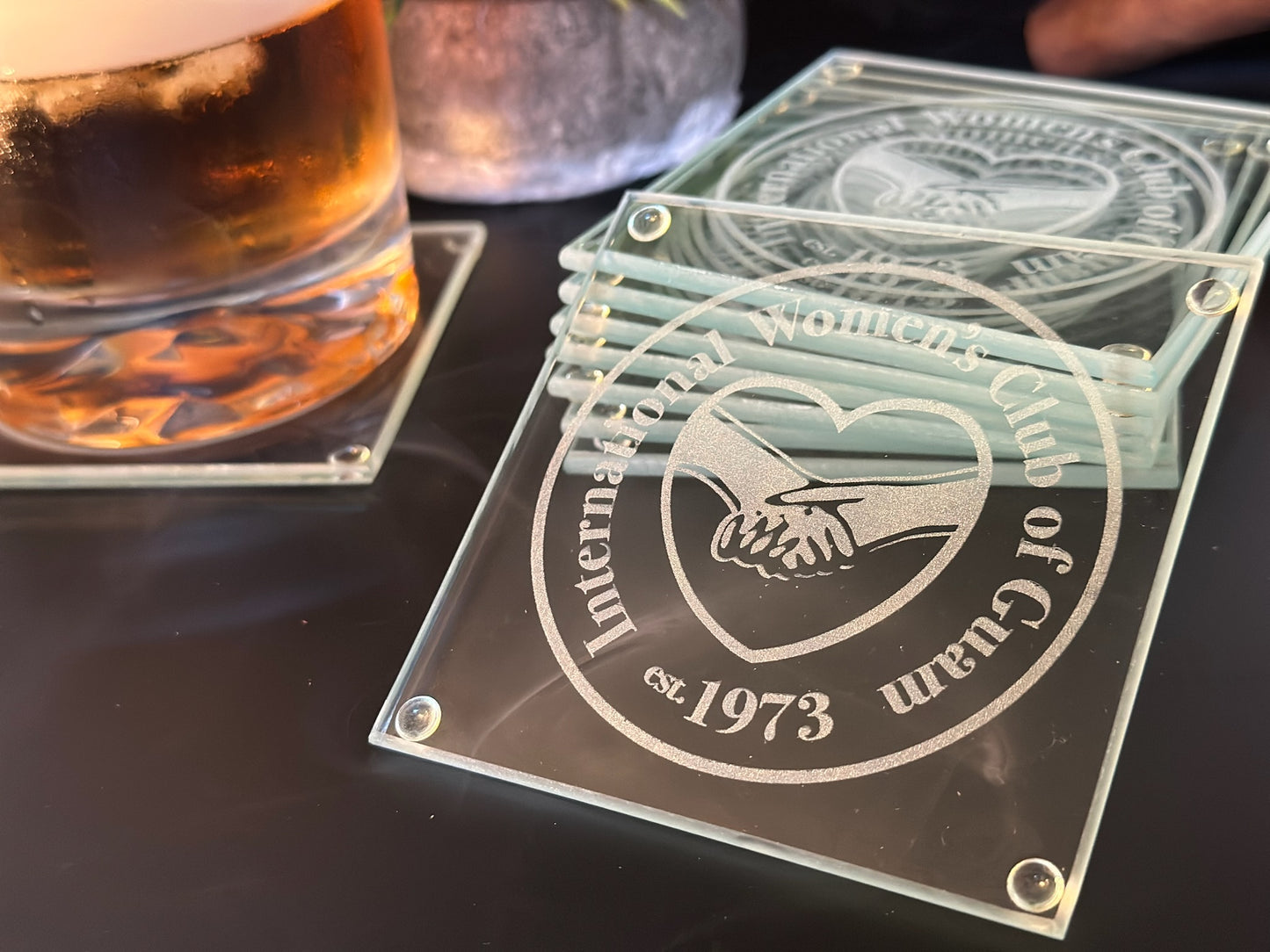 Custom Engraved Glass Coasters – Personalized Favors for Weddings, Family Reunions, Housewarming Gifts, Birthdays, and Group Celebrations