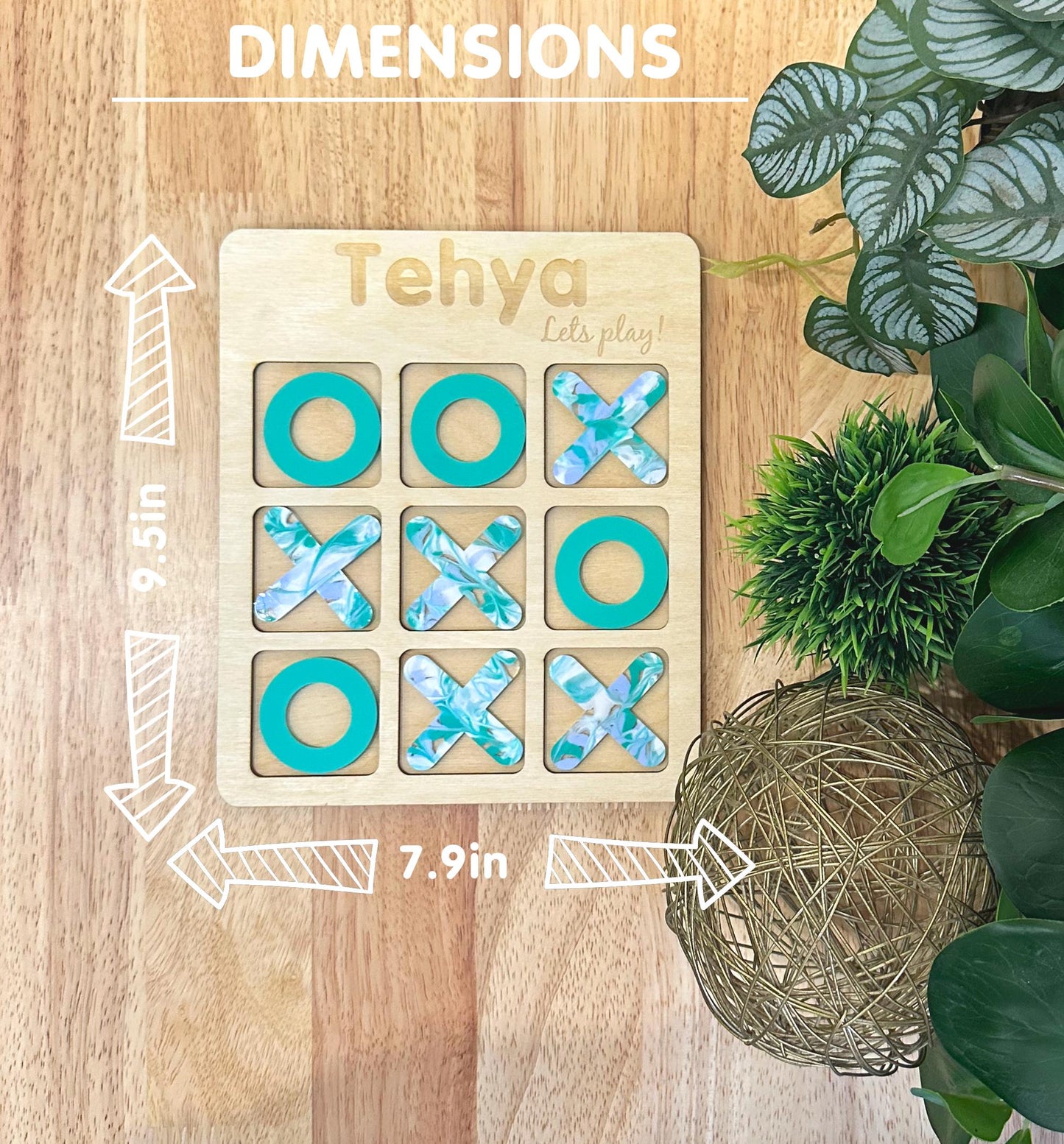 Personalized Tic-Tac-Toe Game | Custom Engraved Family Keepsake, Handmade Travel Game, Unique Gift for Kids & Adults