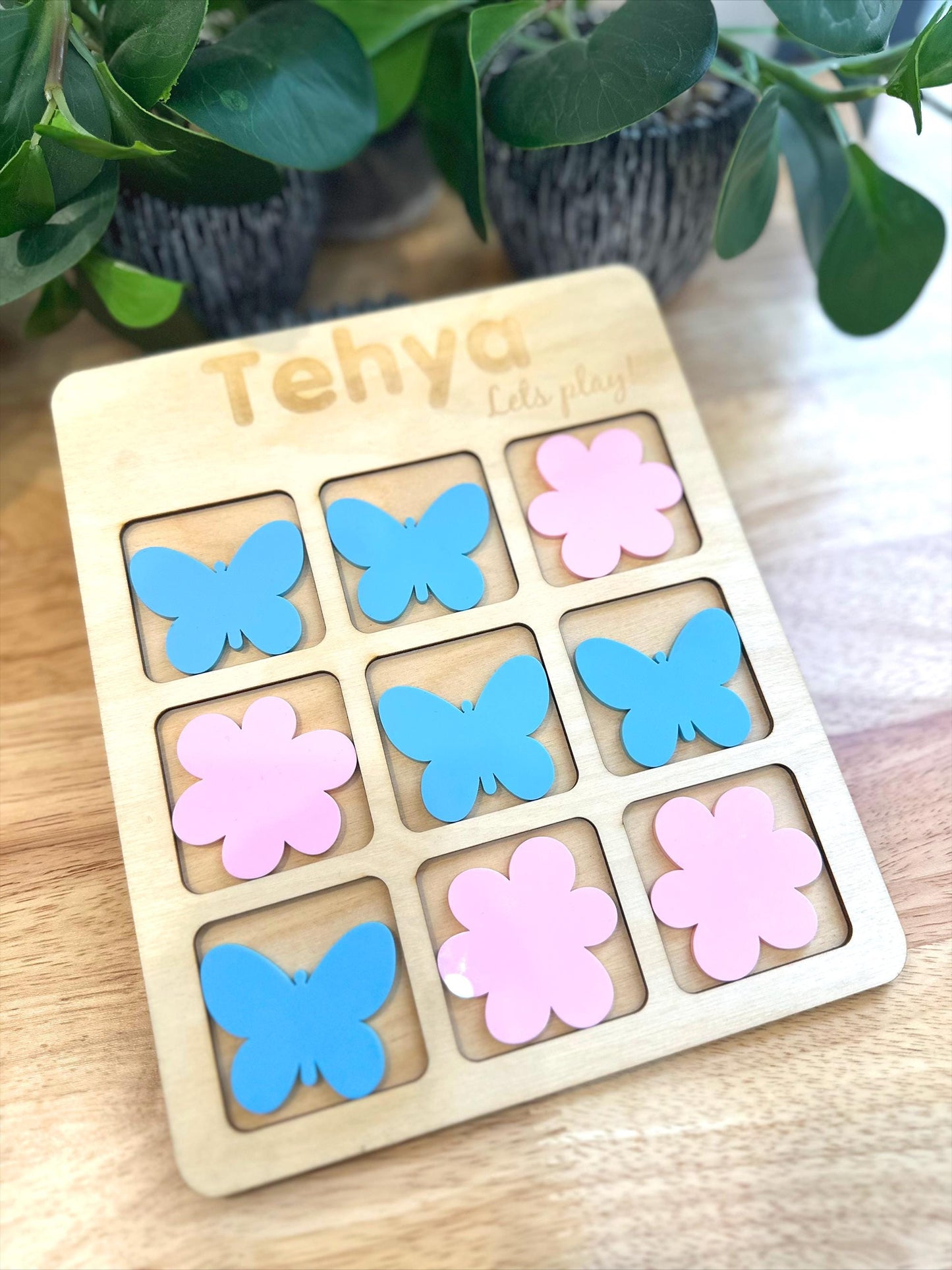 Personalized Tic-Tac-Toe Game | Custom Engraved Family Keepsake, Handmade Travel Game, Unique Gift for Kids & Adults