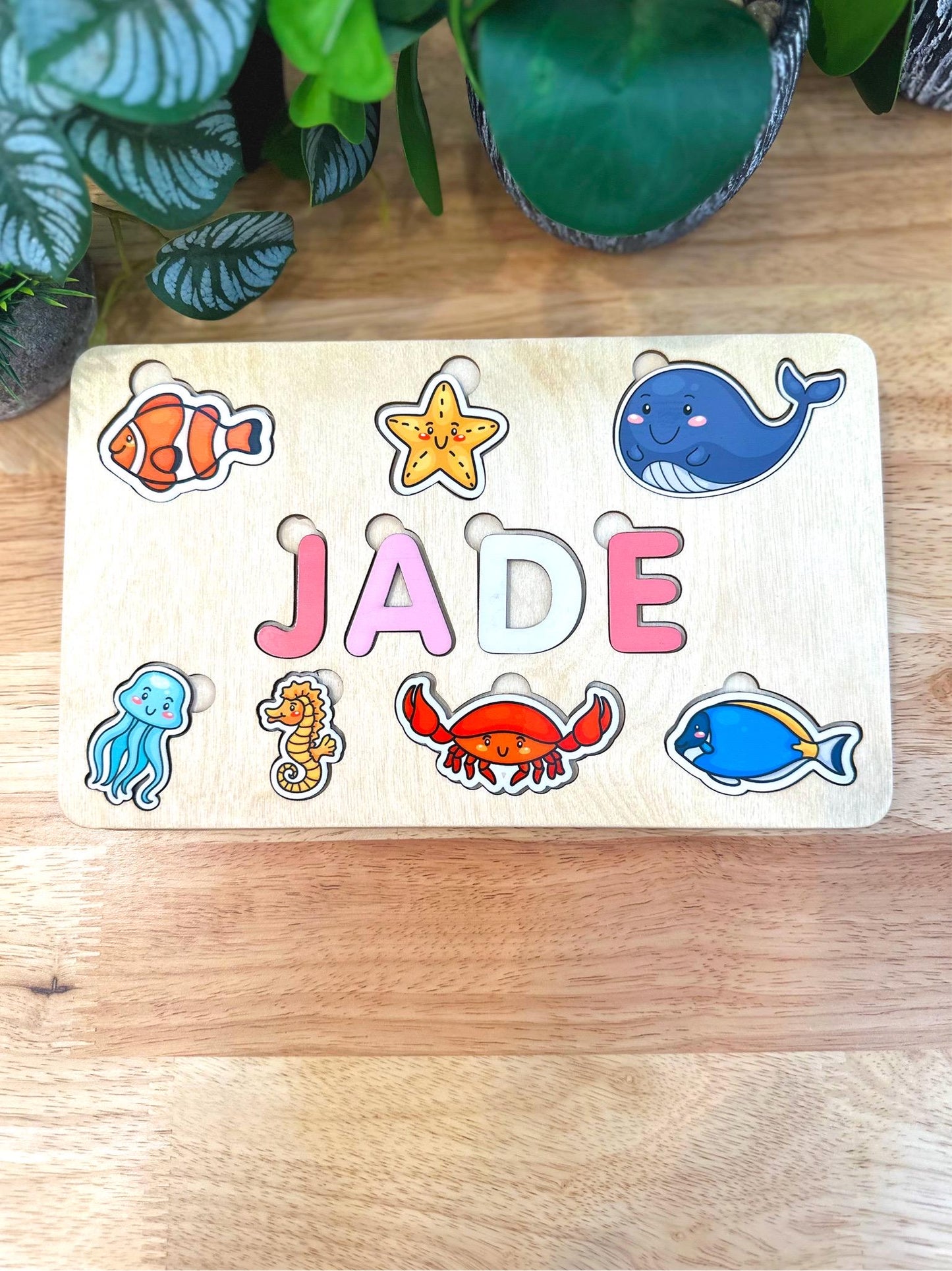 Personalized Wooden Name Puzzle | Custom Toddler Toy, Educational Learning Game, Handcrafted Gift for Kids, Birthday or Easter Gift, Nursery