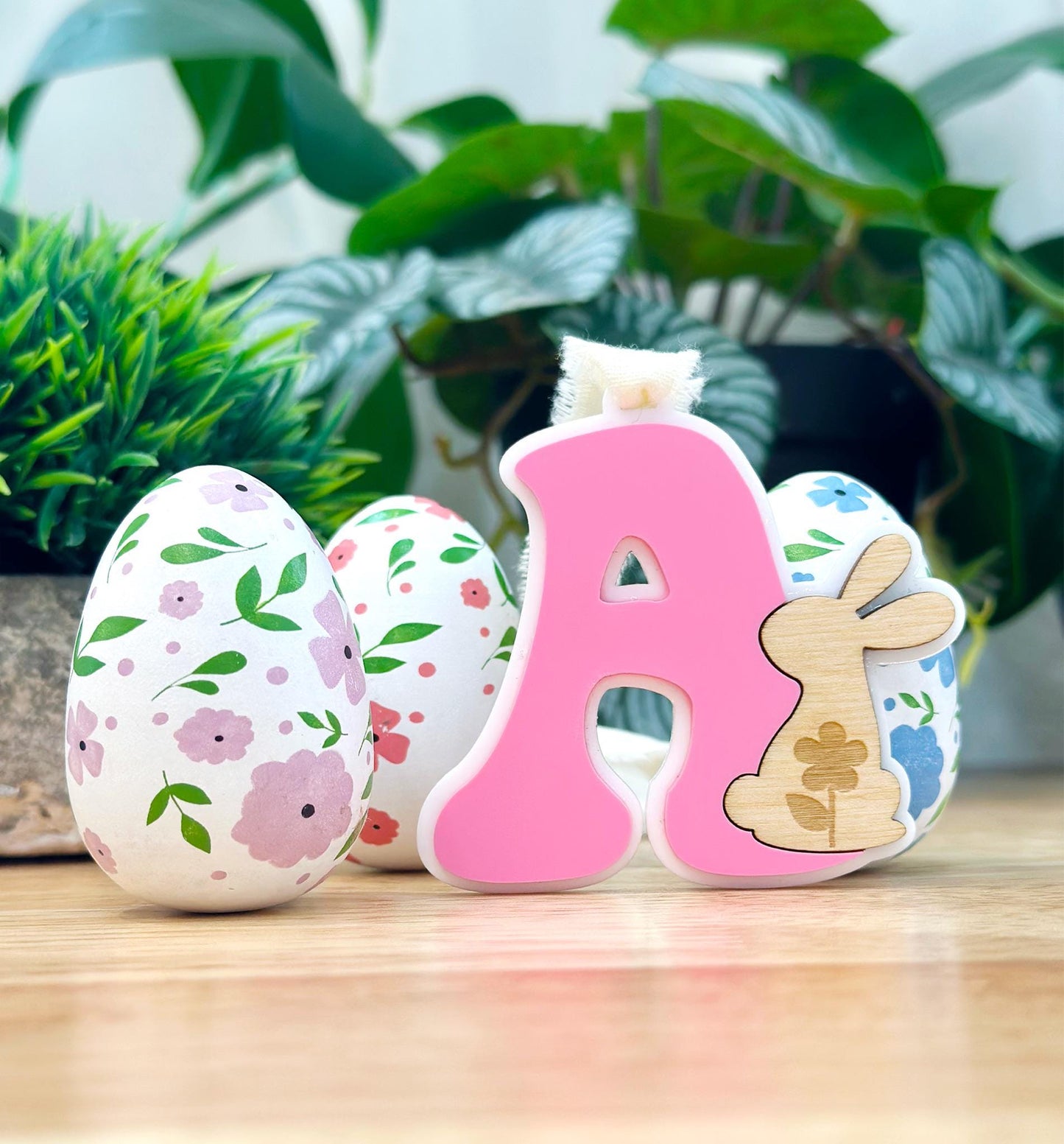 Easter Basket Tag, Bunny Tag, Personalized Name Tag, Easter Initial Tag, Custom Basket Label, Engraved Bunny Name Tag
