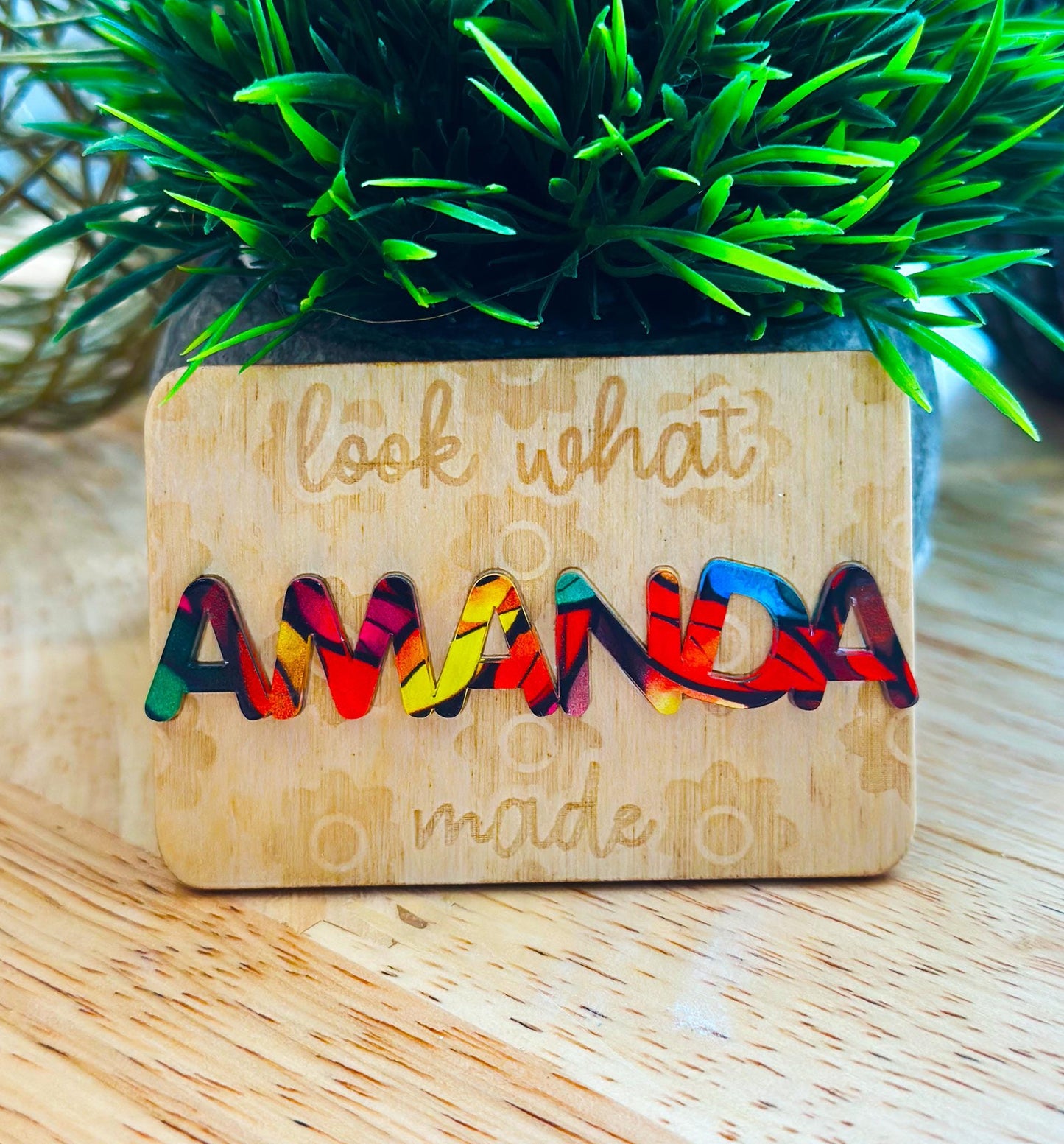 Personalized Look What I Made Magnet, Kids Name, Artwork Display, Gift, Fridge Magnet, Home Decor, Children Art