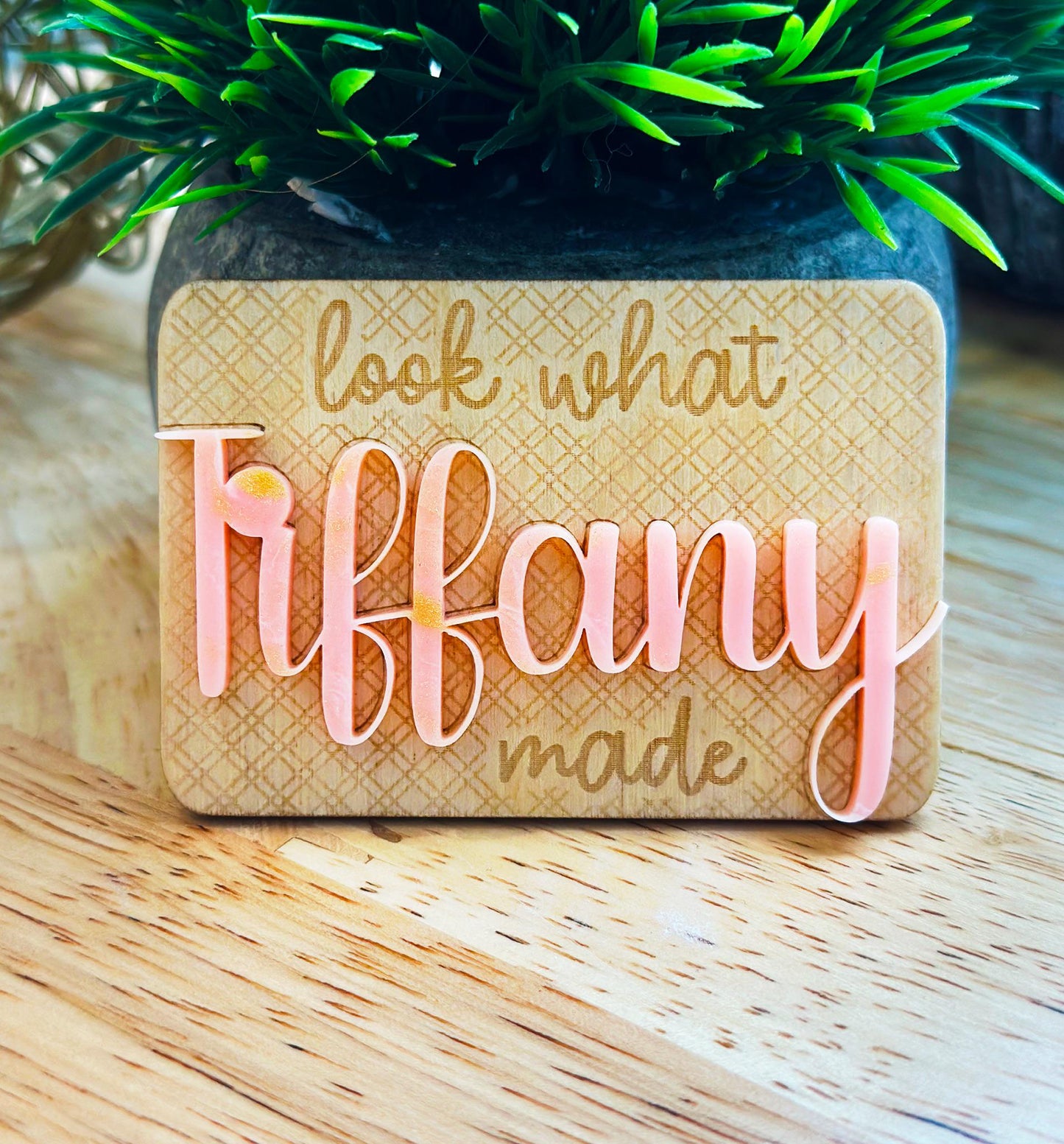 Personalized Look What I Made Magnet, Kids Name, Artwork Display, Gift, Fridge Magnet, Home Decor, Children Art