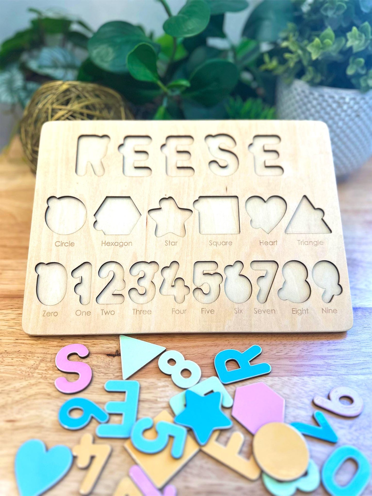 Personalized Name Puzzle β Custom Toddler Learning Toy β Shapes, Numbers, & Name Puzzle β Montessori Gift for Kids β Educational Toy