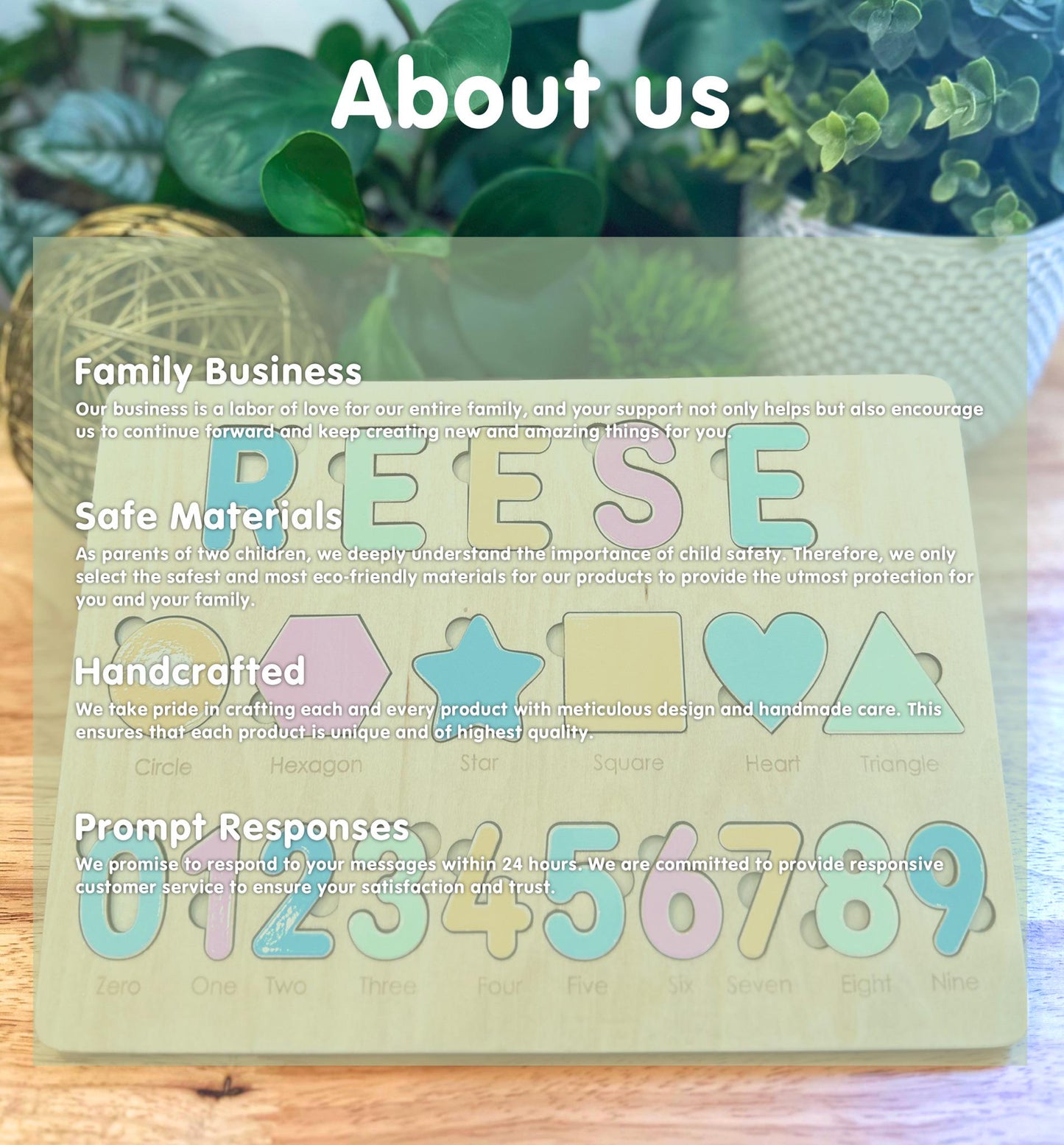 Personalized Name Puzzle β Custom Toddler Learning Toy β Shapes, Numbers, & Name Puzzle β Montessori Gift for Kids β Educational Toy