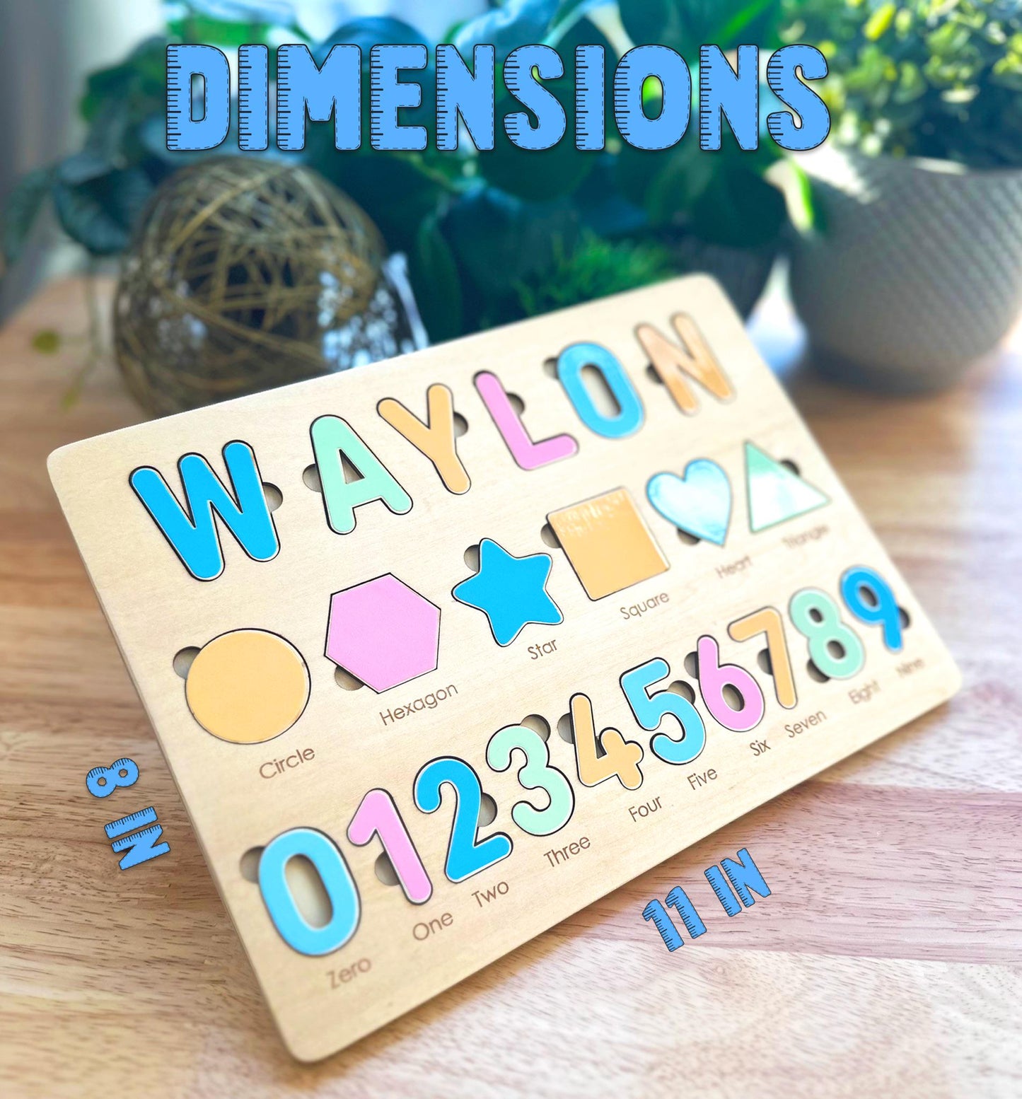 Personalized Name Puzzle β Custom Toddler Learning Toy β Shapes, Numbers, & Name Puzzle β Montessori Gift for Kids β Educational Toy