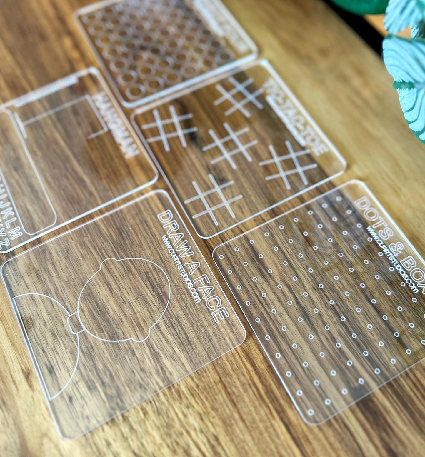 Travel Game Set –Reusable Acrylic Boards –Dry Erase Fun for Kids and Adults –Compact & Portable Entertainment for Road Trips and Travel