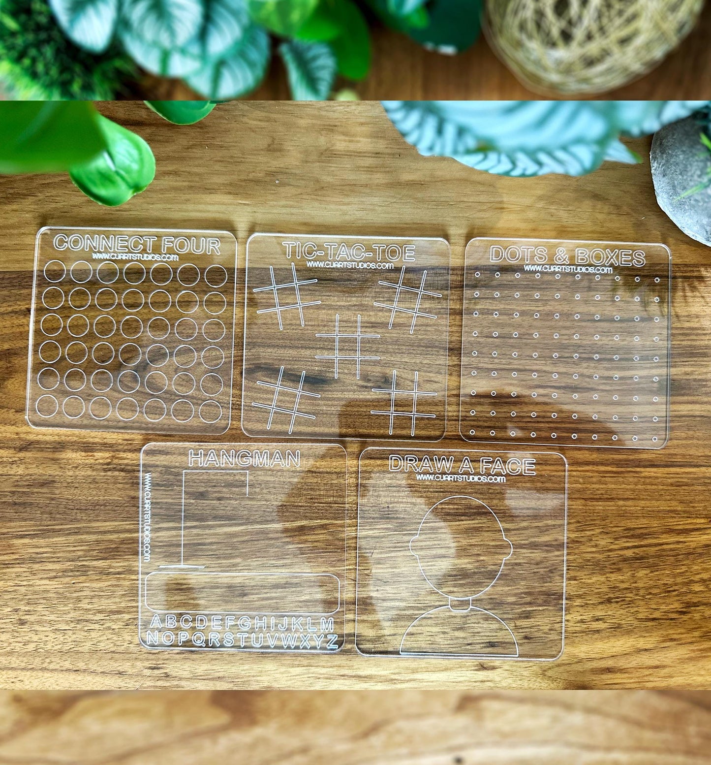 Travel Game Set –Reusable Acrylic Boards –Dry Erase Fun for Kids and Adults –Compact & Portable Entertainment for Road Trips and Travel