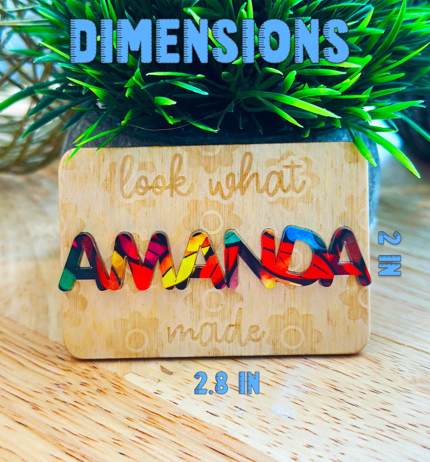 Personalized Look What I Made Magnet, Kids Name, Artwork Display, Gift, Fridge Magnet, Home Decor, Children Art