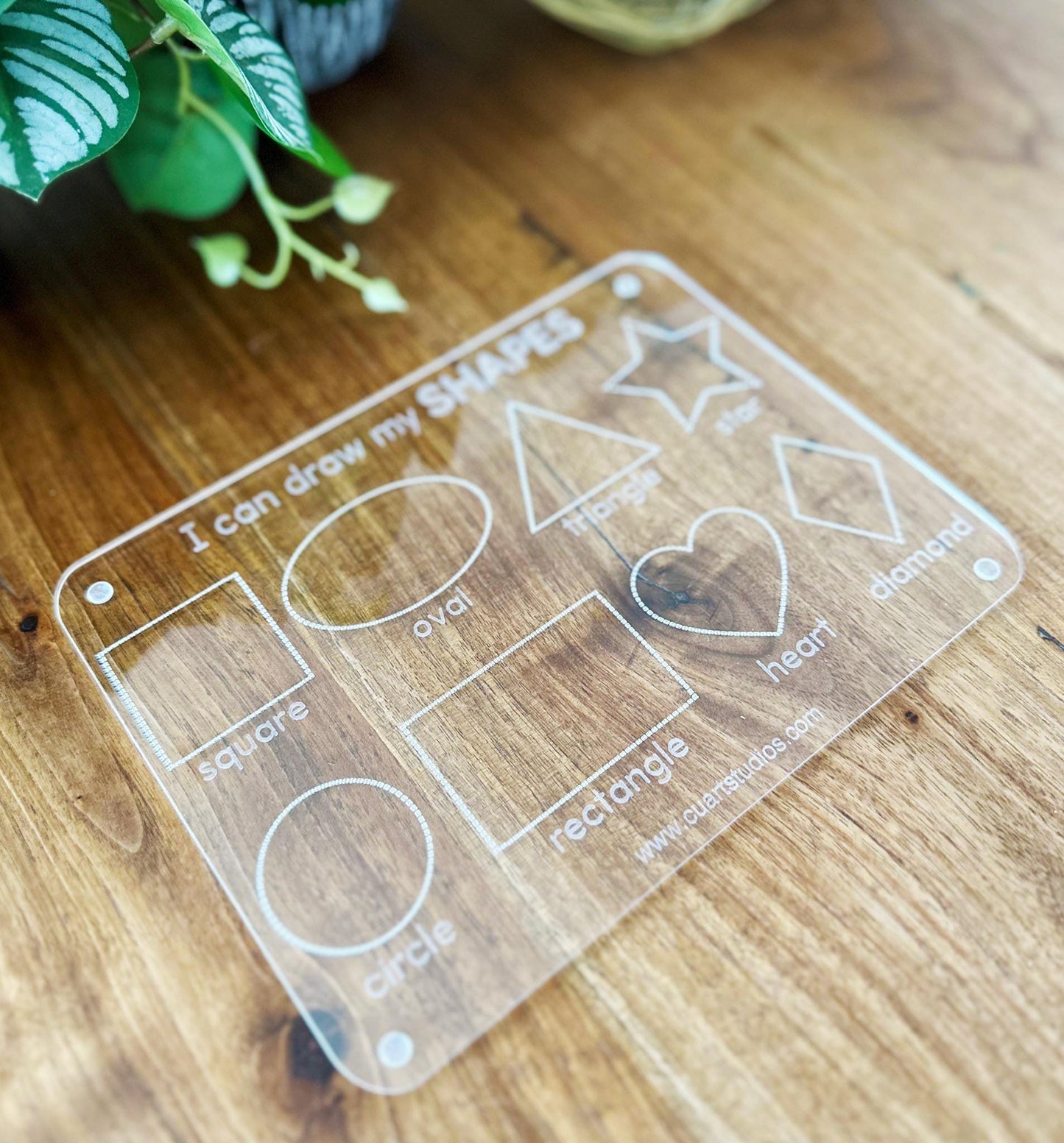 Personalized Acrylic Tracing Board Set of 4 - Name, Letters, Numbers, Shapes | Montessori & Homeschool Learning | Dry Erase writing practice