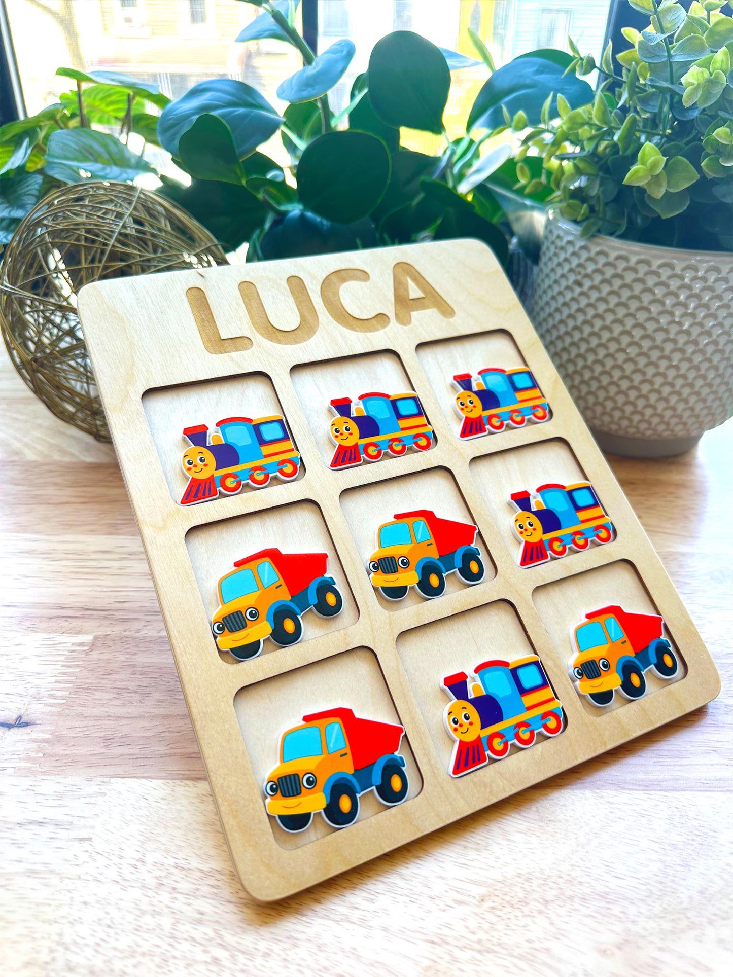 Personalized Tic-Tac-Toe Game | Custom Engraved Family Keepsake, Handmade Travel Game, Unique Gift for Kids & Adults