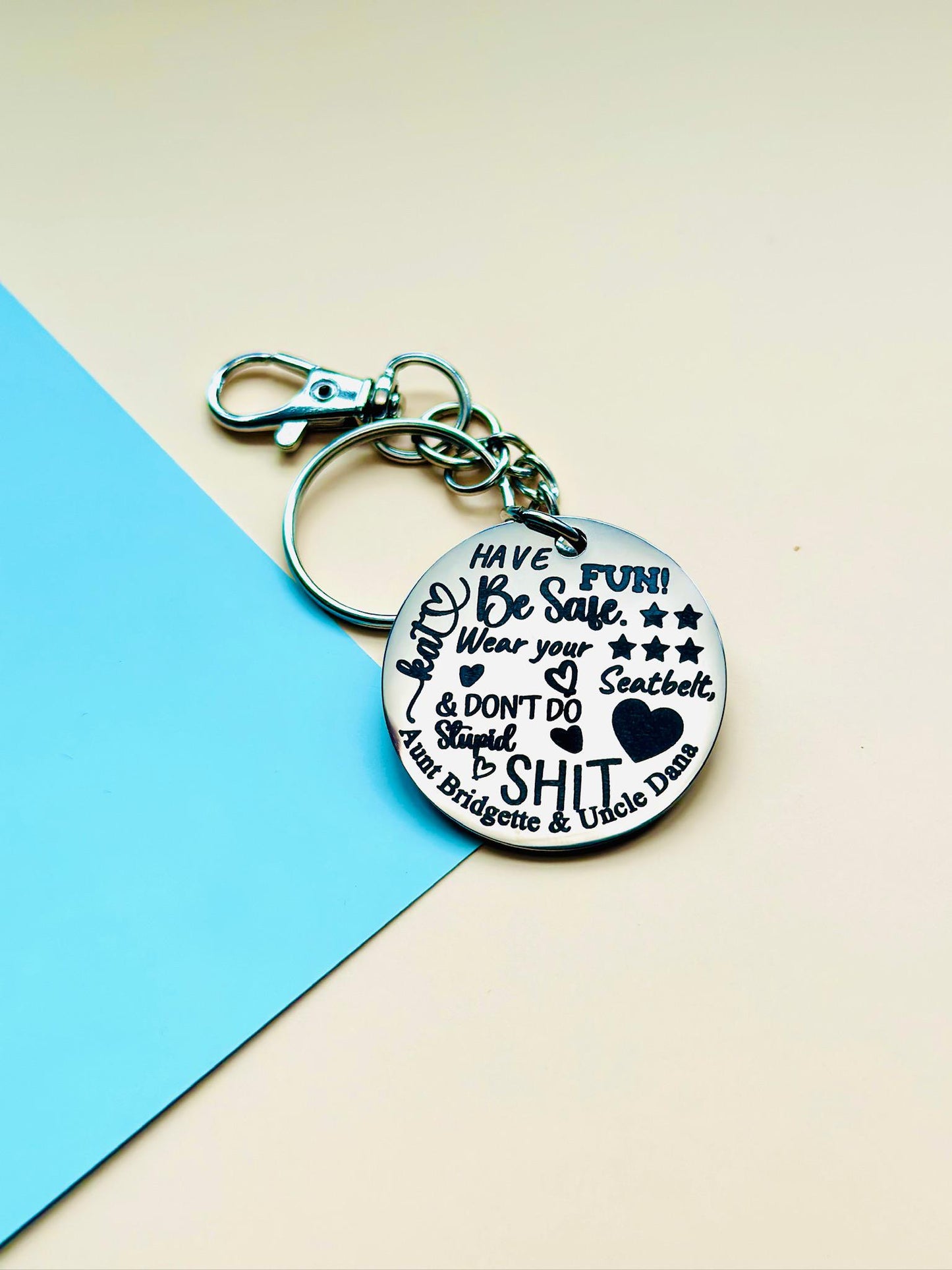 Stainless Steel Engraved Keychain β Custom Inspirational Quote Key Ring β Personalized Metal Gift for Any Occasion