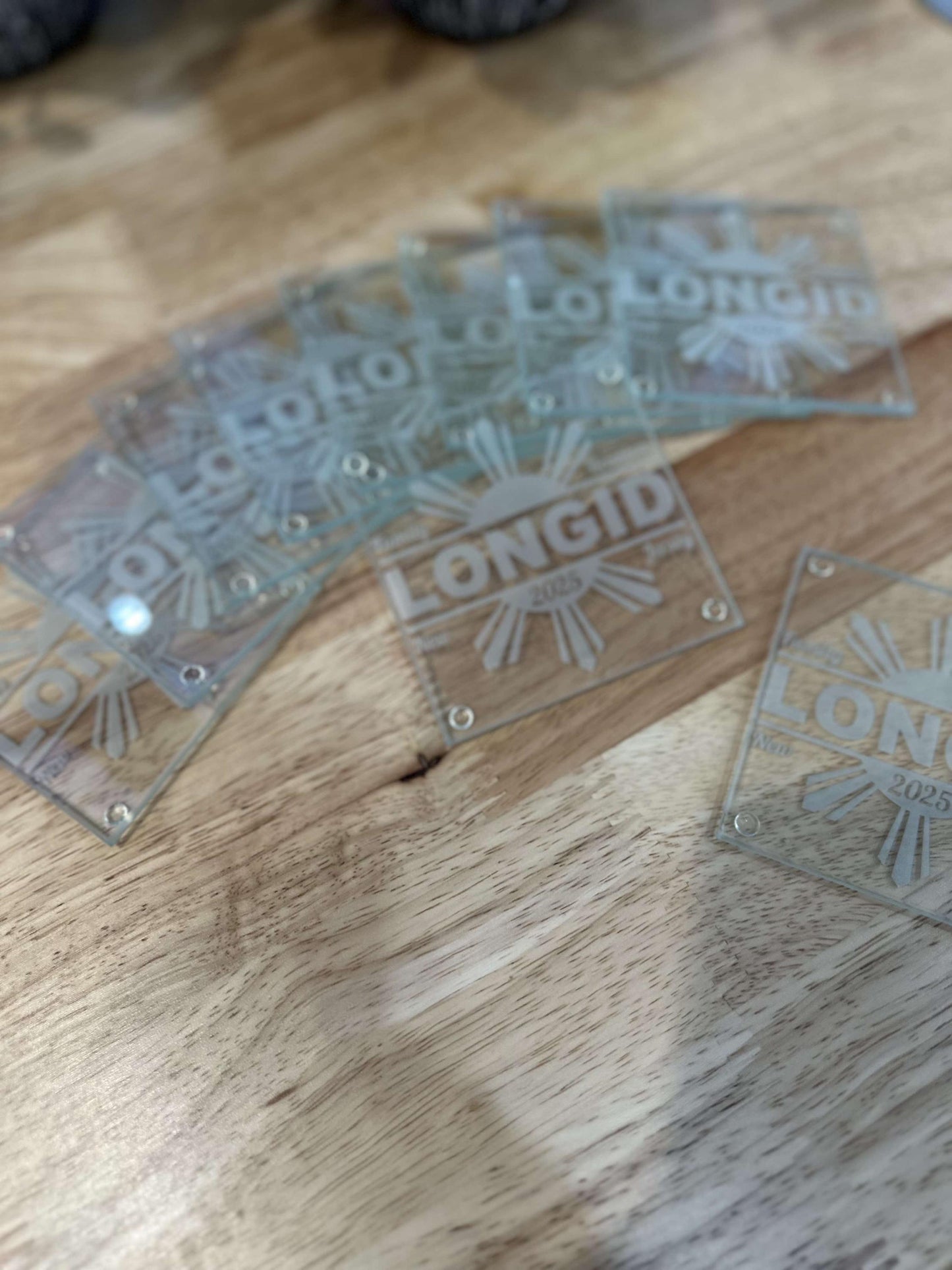 Custom Engraved Glass Coasters – Personalized Favors for Weddings, Family Reunions, Housewarming Gifts, Birthdays, and Group Celebrations
