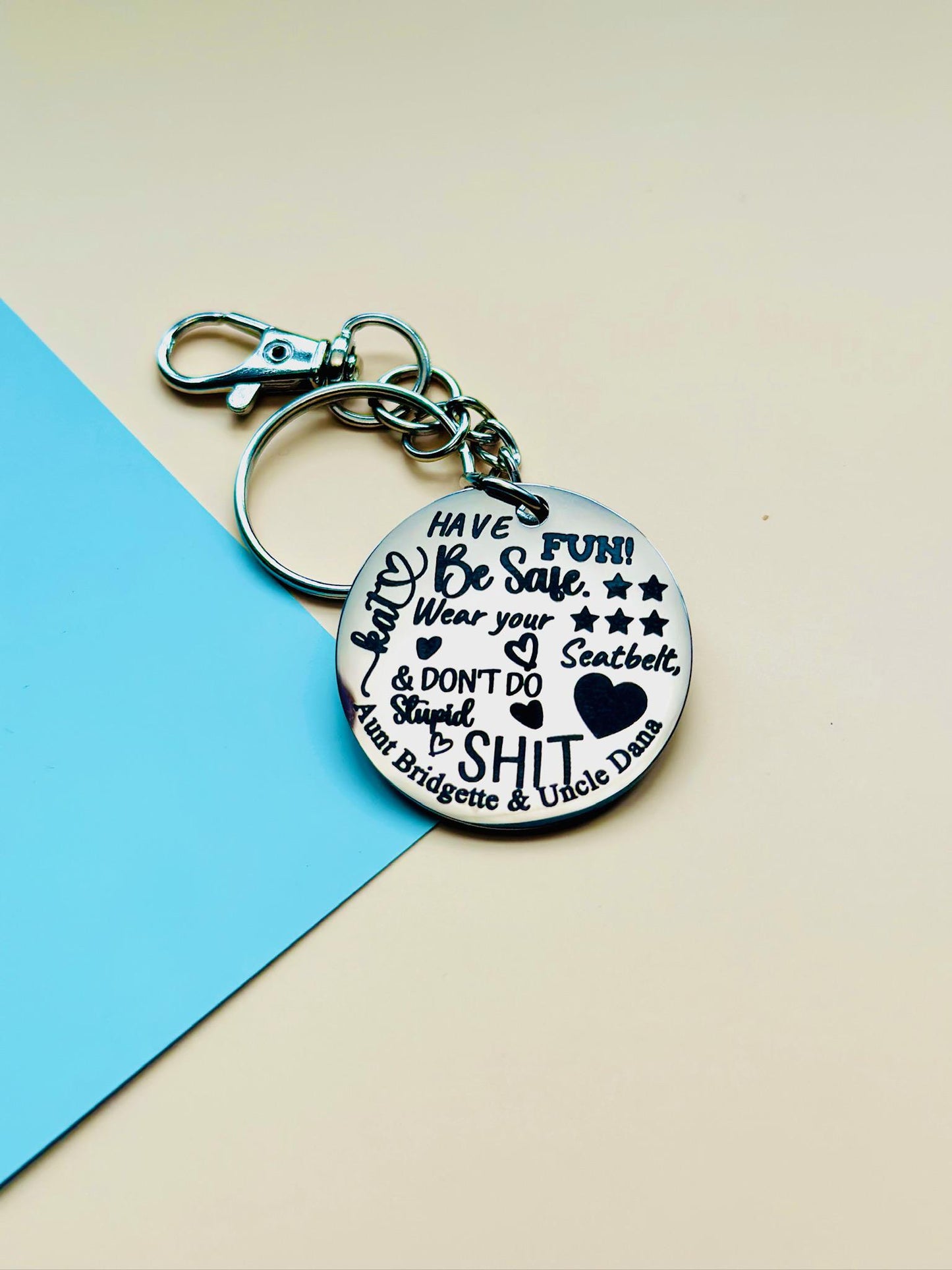 Stainless Steel Engraved Keychain β Custom Inspirational Quote Key Ring β Personalized Metal Gift for Any Occasion