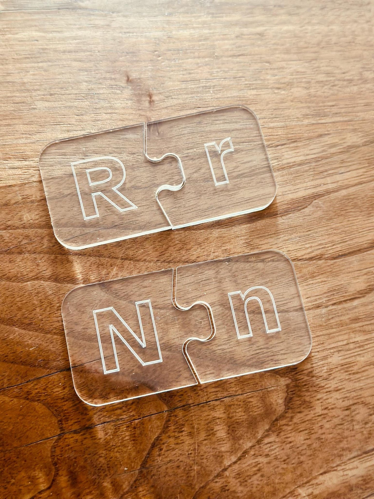 Acrylic Alphabet Puzzle – Uppercase & Lowercase Matching Letters and Numbers – Montessori Homeschool Learning Toy – Educational Gift