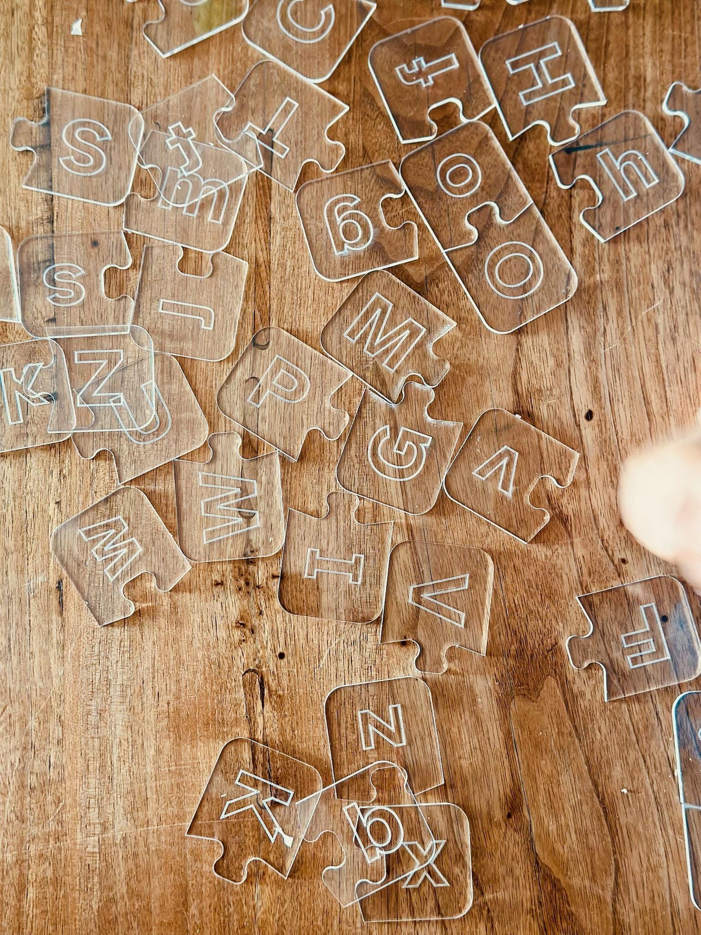 Acrylic Alphabet Puzzle – Uppercase & Lowercase Matching Letters and Numbers – Montessori Homeschool Learning Toy – Educational Gift