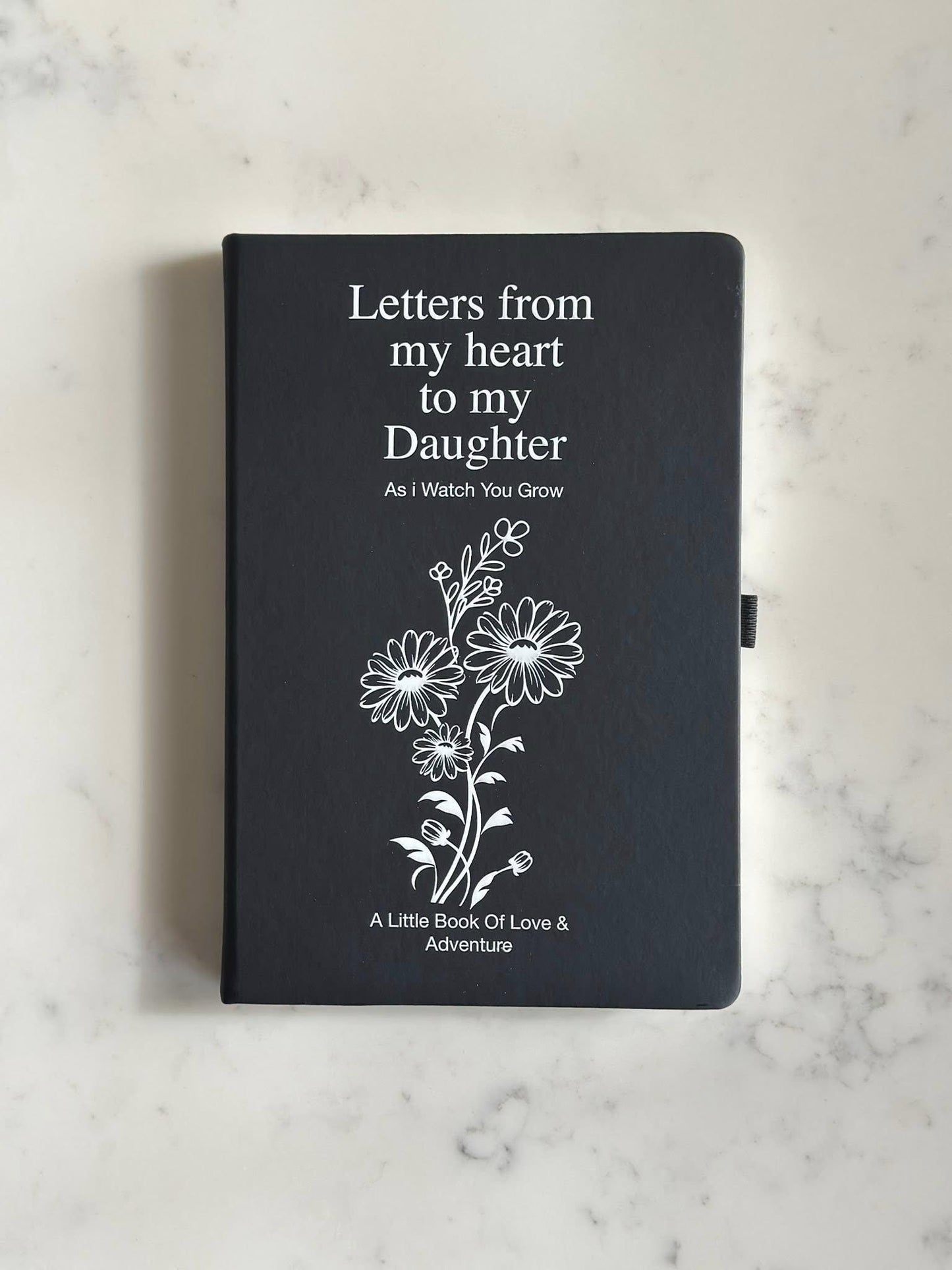 Custom Black A5 Notebook • Letters Journal • UV Printed Keepsake Gift for Daughter, Son or Friend