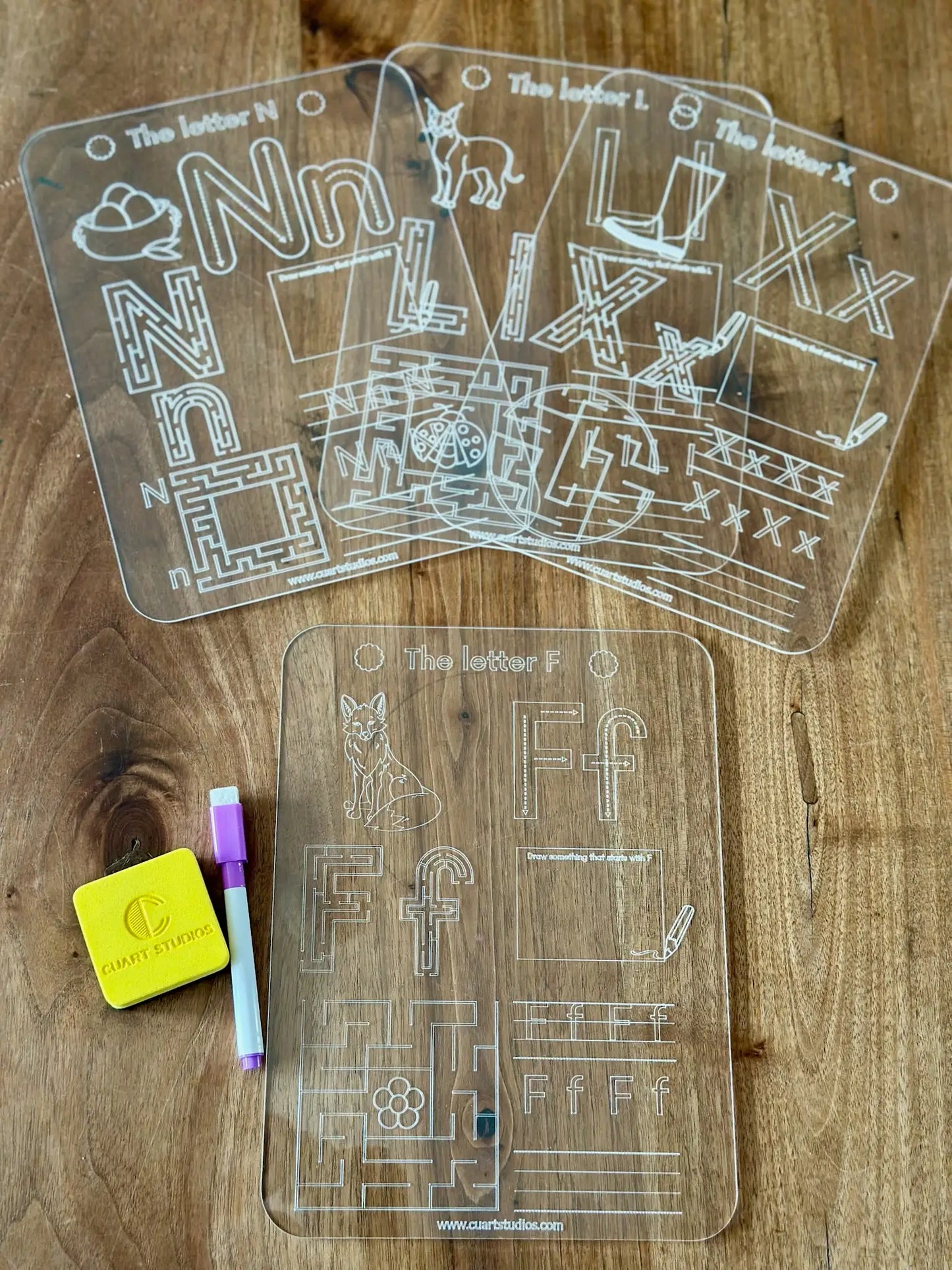 Alphabet Acrylic worksheets from A to Z