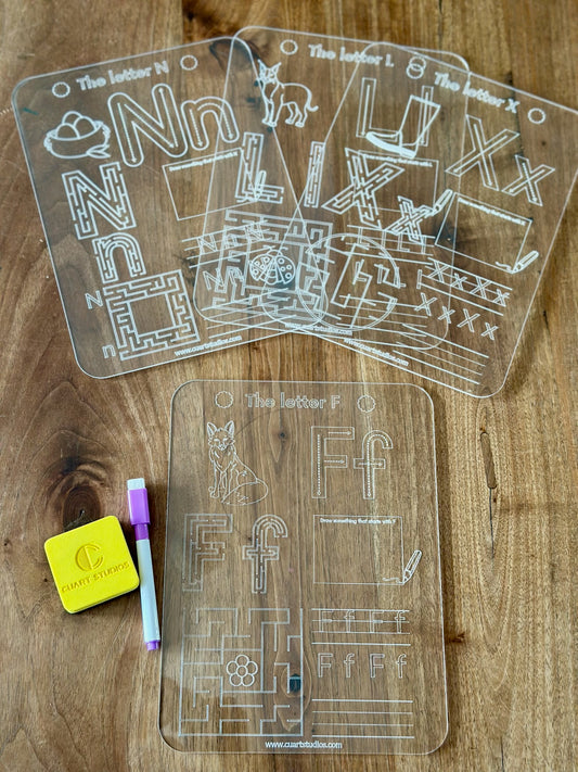 Alphabet Acrylic worksheets from A to Z