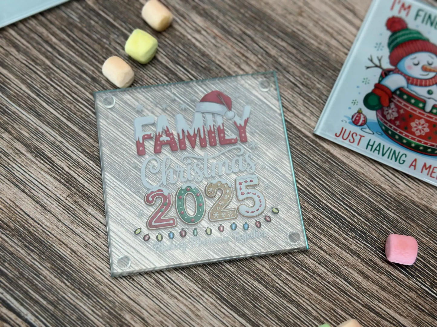 Christmas Glass Coaster Set