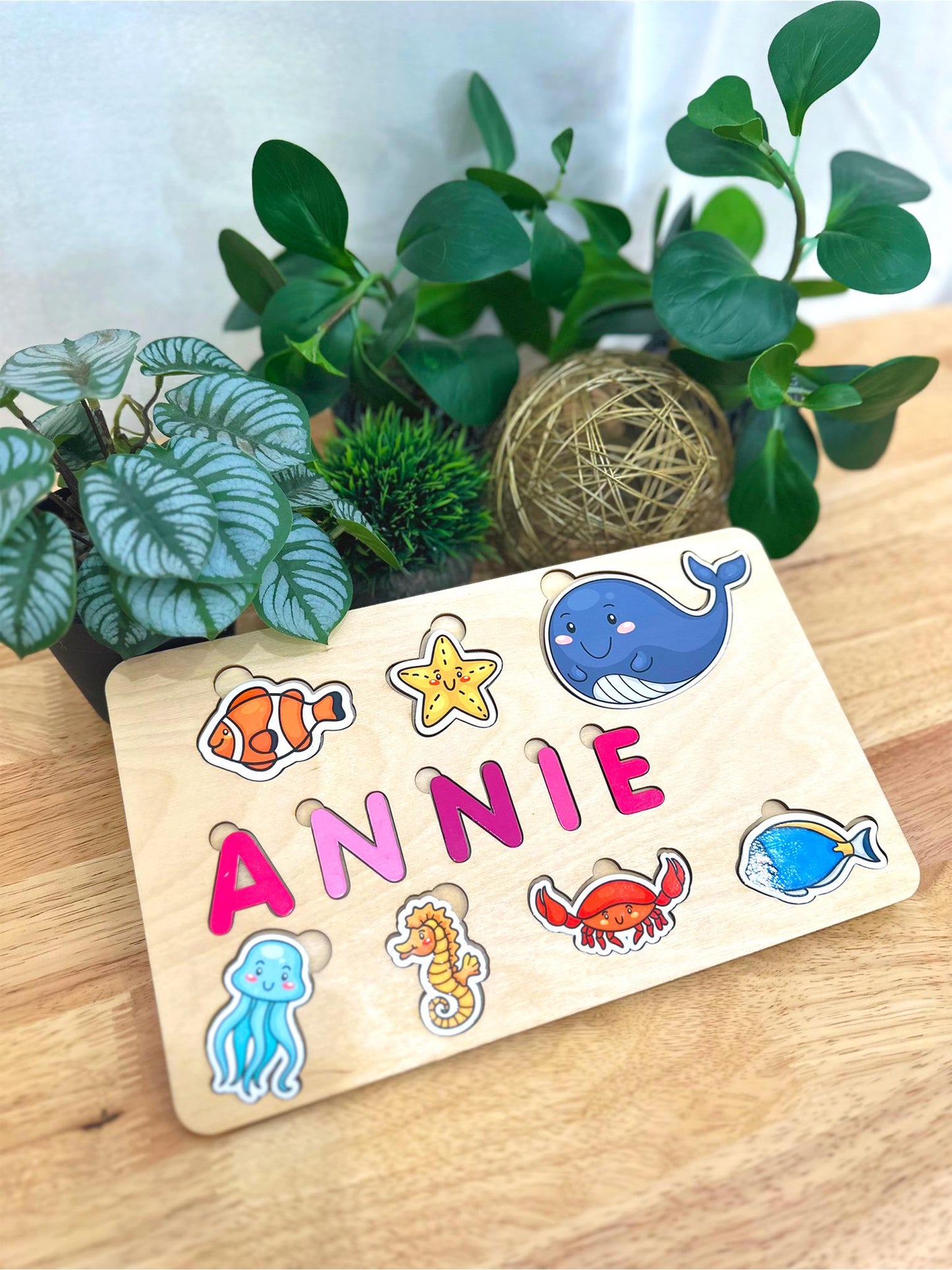 Personalized Wooden Name Puzzle | Custom Toddler Toy, Educational Learning Game, Handcrafted Gift for Kids, Birthday or Easter Gift, Nursery