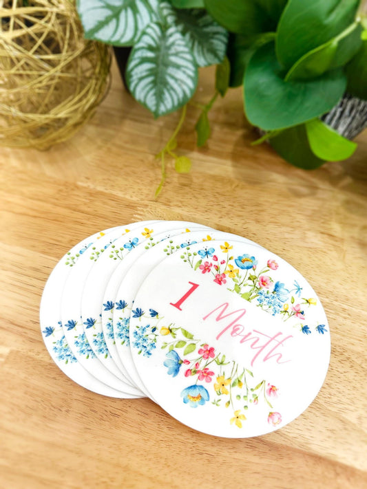 Personalized Baby Milestone Plaques | Gender-Neutral Keepsake, Unique Gift for New Moms, Baby Shower Gift, Monthly Photo Prop Set