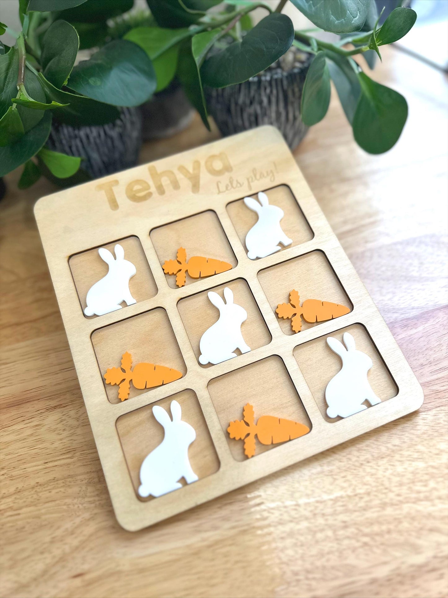 Personalized Tic-Tac-Toe Game | Custom Engraved Family Keepsake, Handmade Travel Game, Unique Gift for Kids & Adults