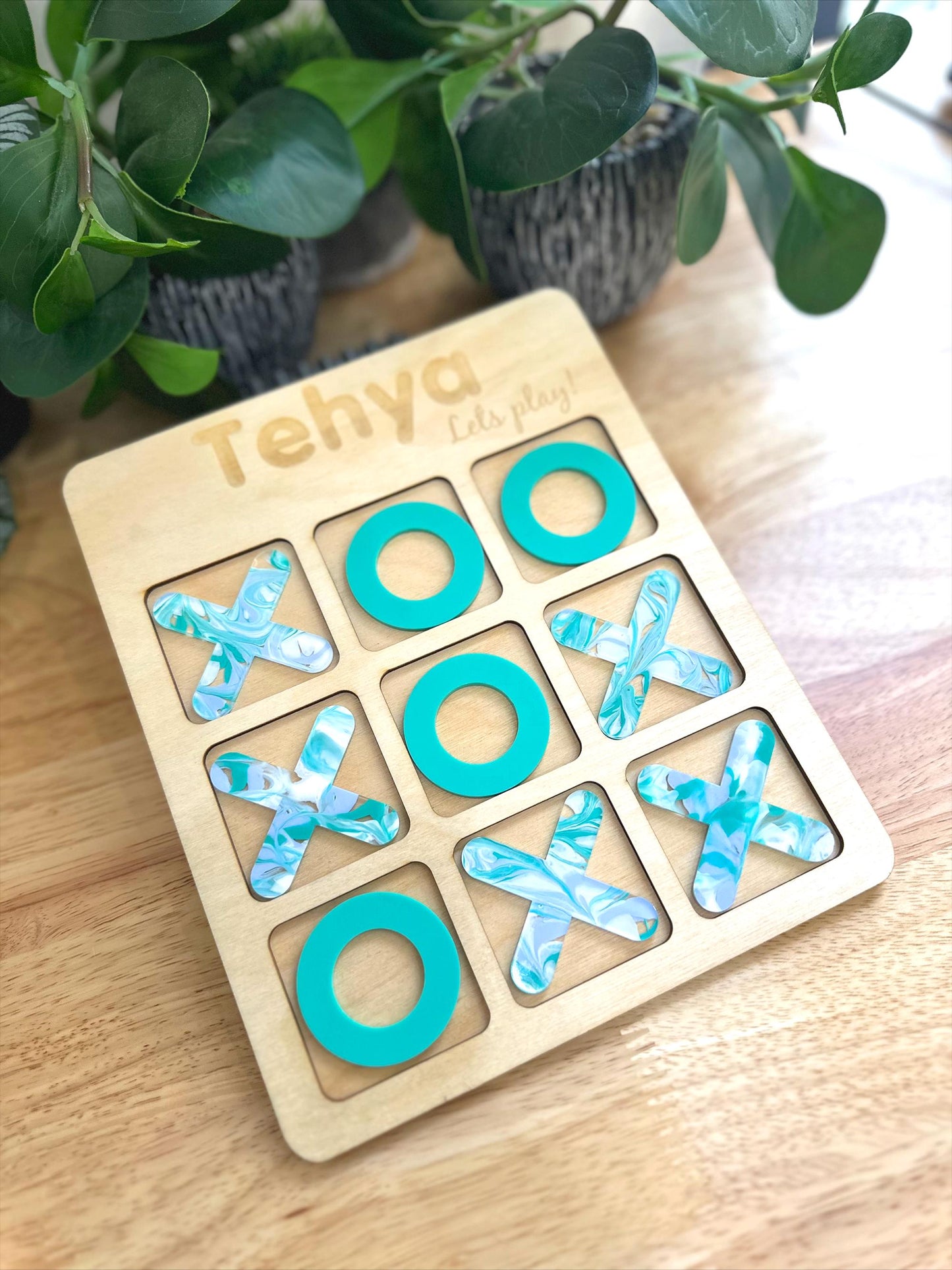 Personalized Tic-Tac-Toe Game | Custom Engraved Family Keepsake, Handmade Travel Game, Unique Gift for Kids & Adults