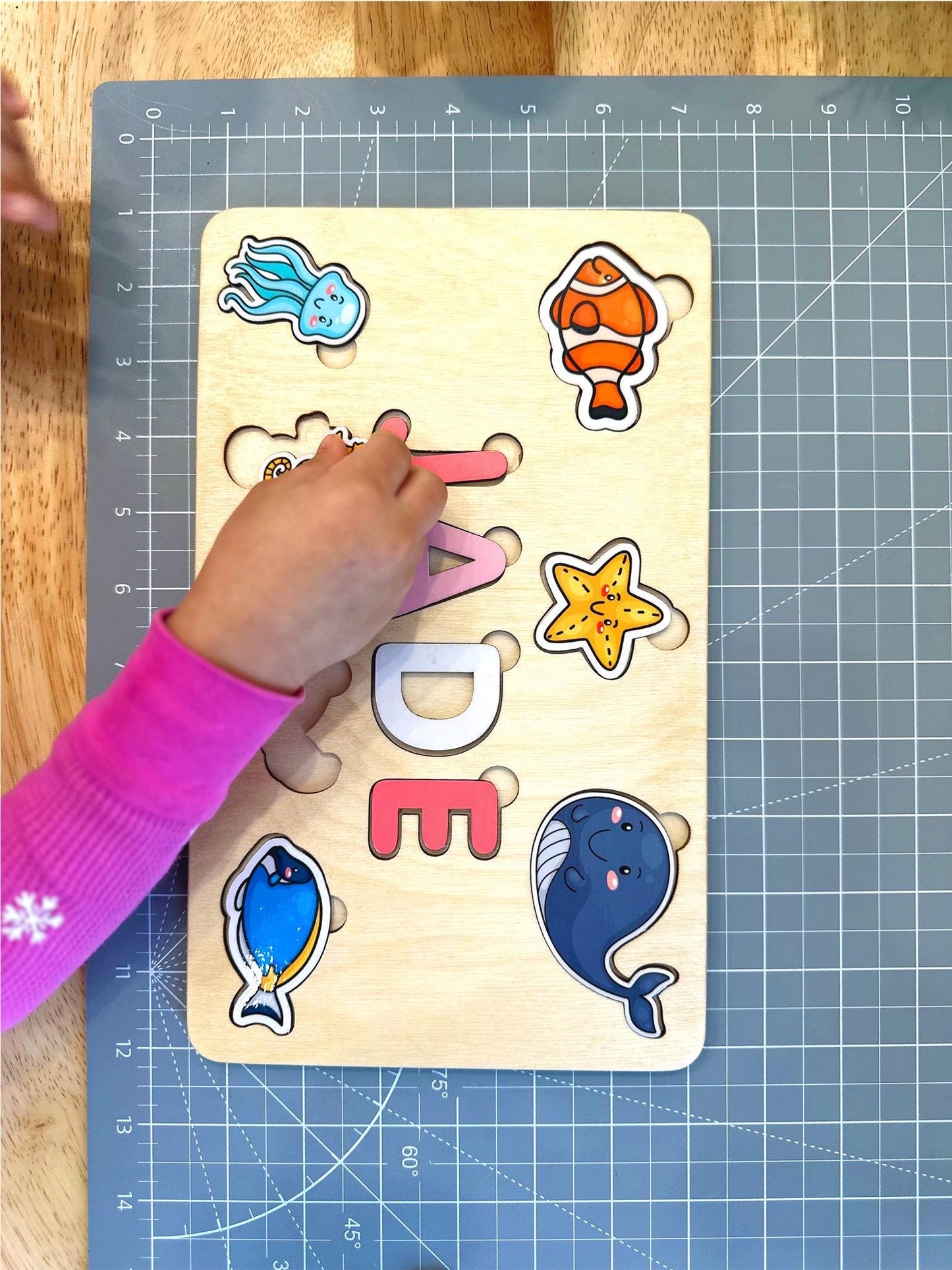 Personalized Wooden Name Puzzle | Custom Toddler Toy, Educational Learning Game, Handcrafted Gift for Kids, Birthday or Easter Gift, Nursery