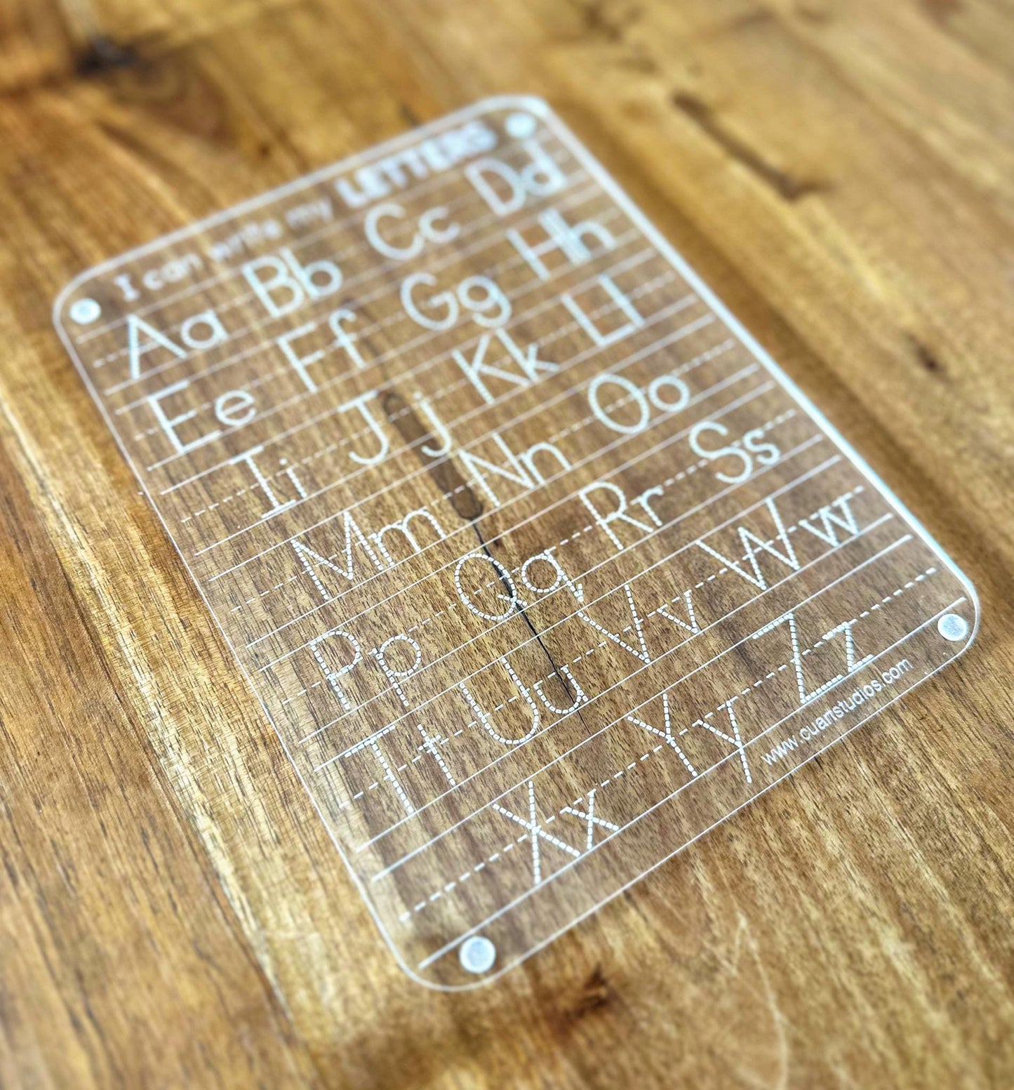 Personalized Acrylic Tracing Board Set of 4 - Name, Letters, Numbers, Shapes | Montessori & Homeschool Learning | Dry Erase writing practice