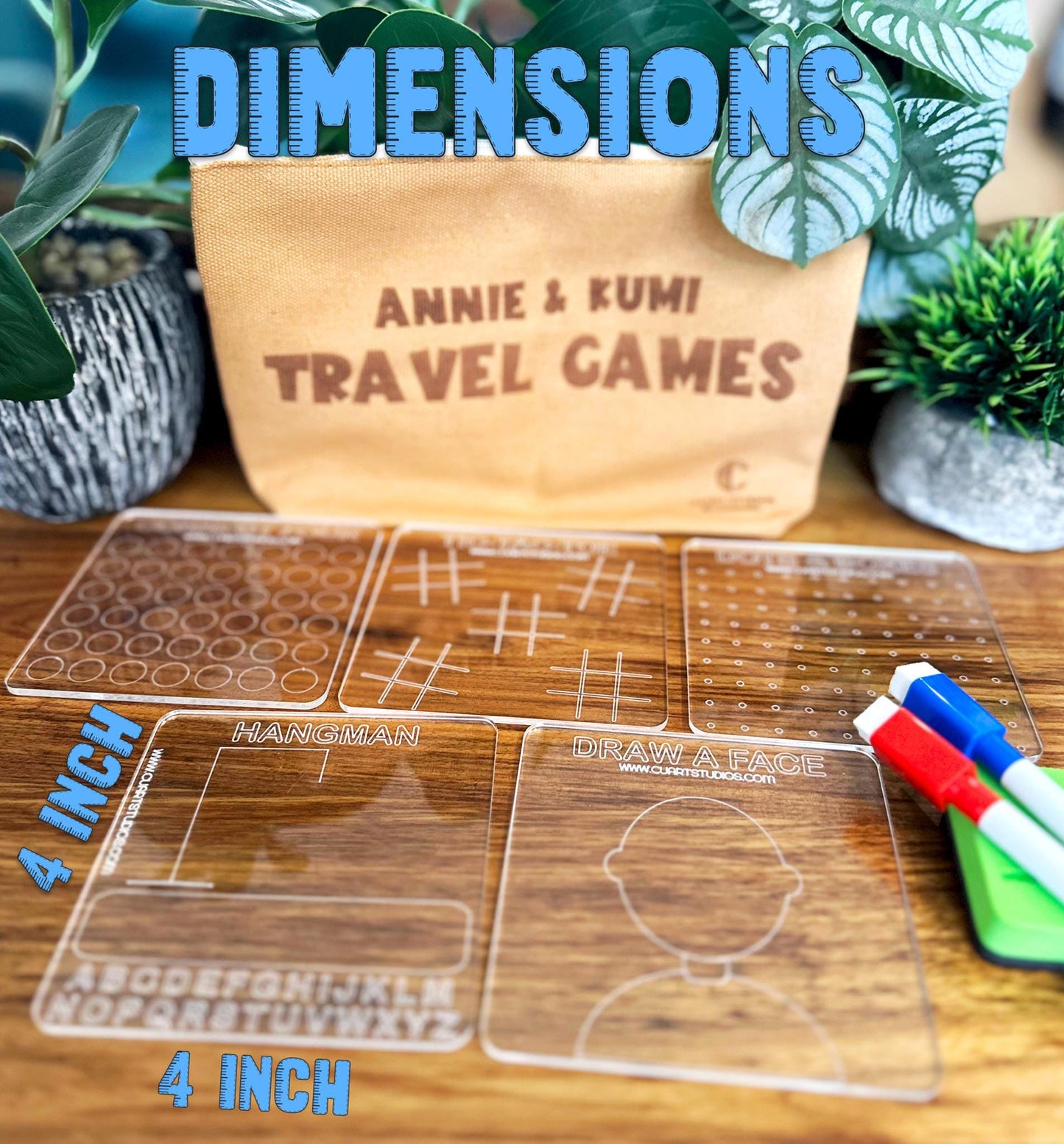 Travel Game Set –Reusable Acrylic Boards –Dry Erase Fun for Kids and Adults –Compact & Portable Entertainment for Road Trips and Travel