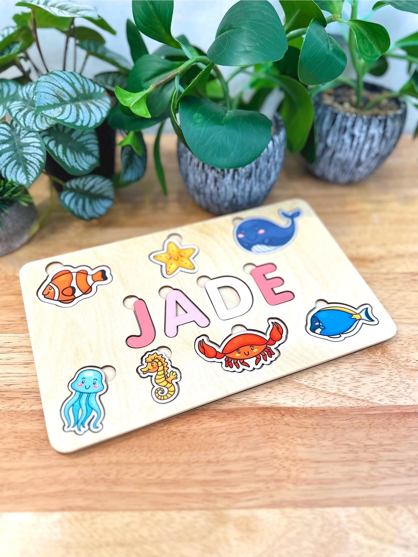 Personalized Wooden Name Puzzle | Custom Toddler Toy, Educational Learning Game, Handcrafted Gift for Kids, Birthday or Easter Gift, Nursery