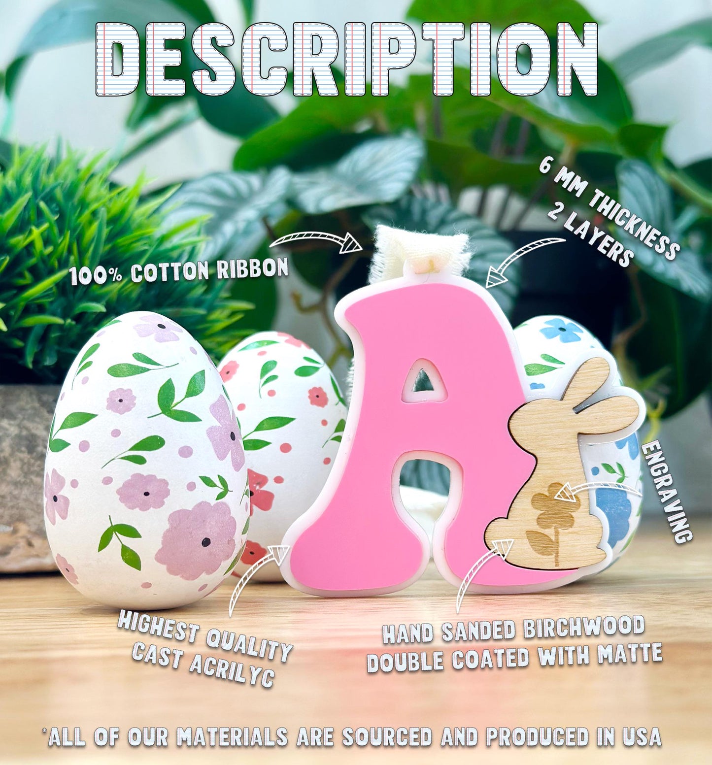 Easter Basket Tag, Bunny Tag, Personalized Name Tag, Easter Initial Tag, Custom Basket Label, Engraved Bunny Name Tag