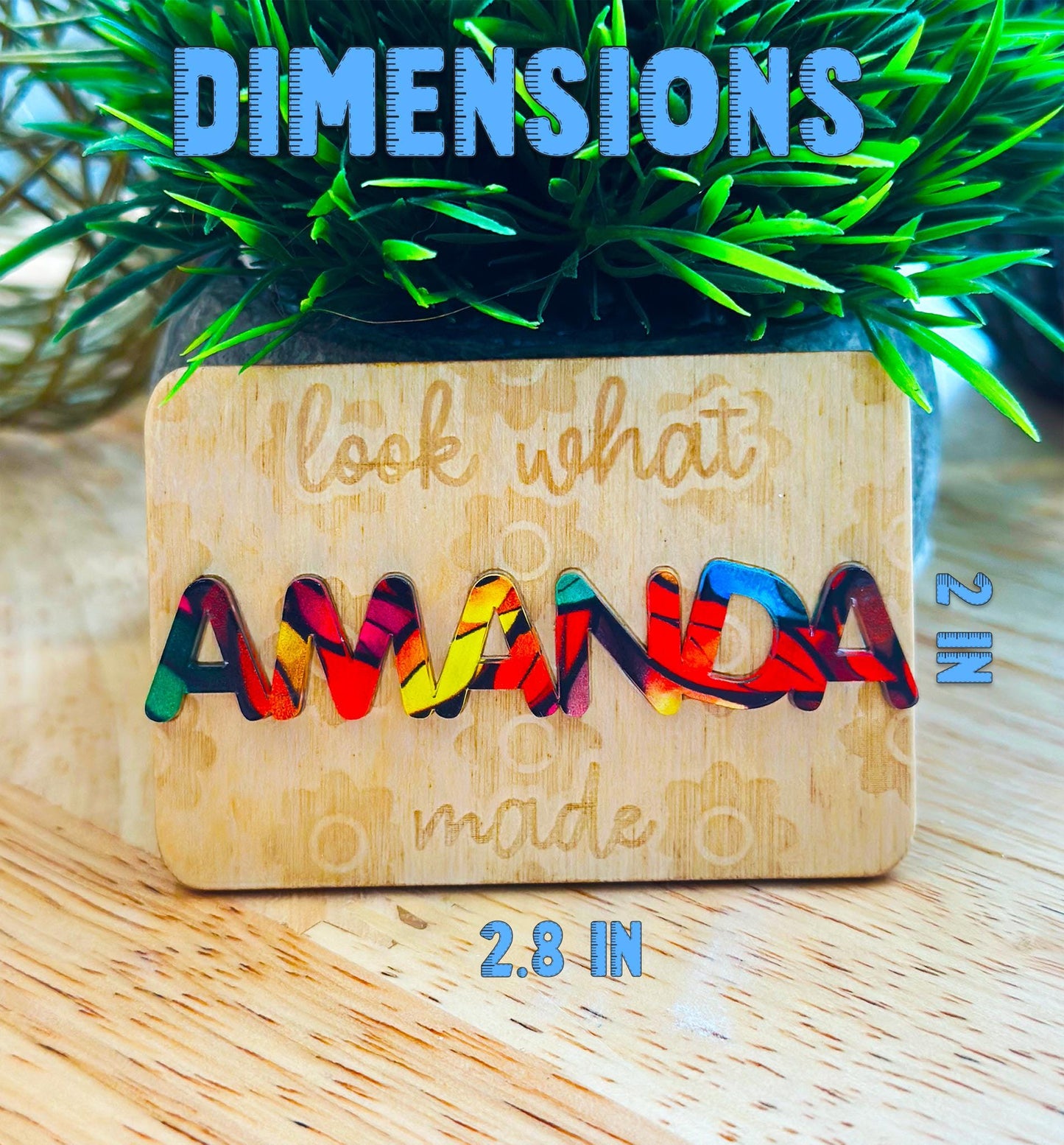 Personalized Look What I Made Magnet, Kids Name, Artwork Display, Gift, Fridge Magnet, Home Decor, Children Art