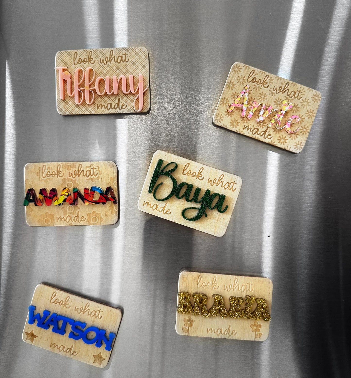 Personalized Look What I Made Magnet, Kids Name, Artwork Display, Gift, Fridge Magnet, Home Decor, Children Art