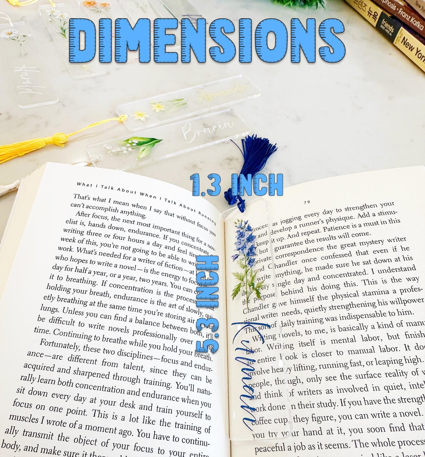 Custom Acrylic Bookmark with Birth Flower - Personalized Name Bookmark, Floral Page Marker, Book Lover Gift, Unique Birthday Gift