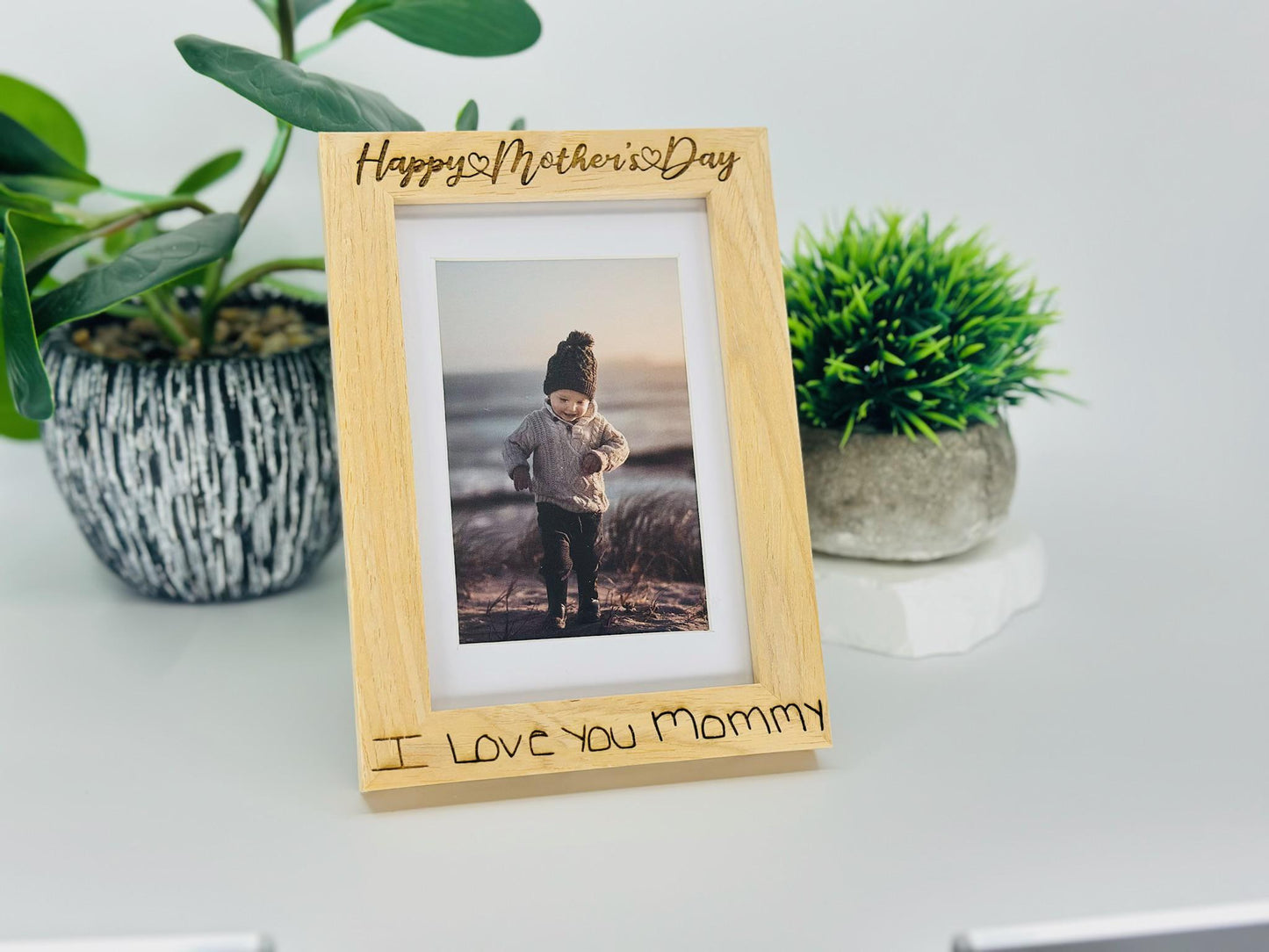 Custom Engraved Wood Picture Frame – Personalized Photo Frame with Message – Gift for Mom, Dad, Grandparents, or Any Special Occasion