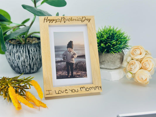 Custom Engraved Wood Picture Frame – Personalized Photo Frame with Message – Gift for Mom, Dad, Grandparents, or Any Special Occasion