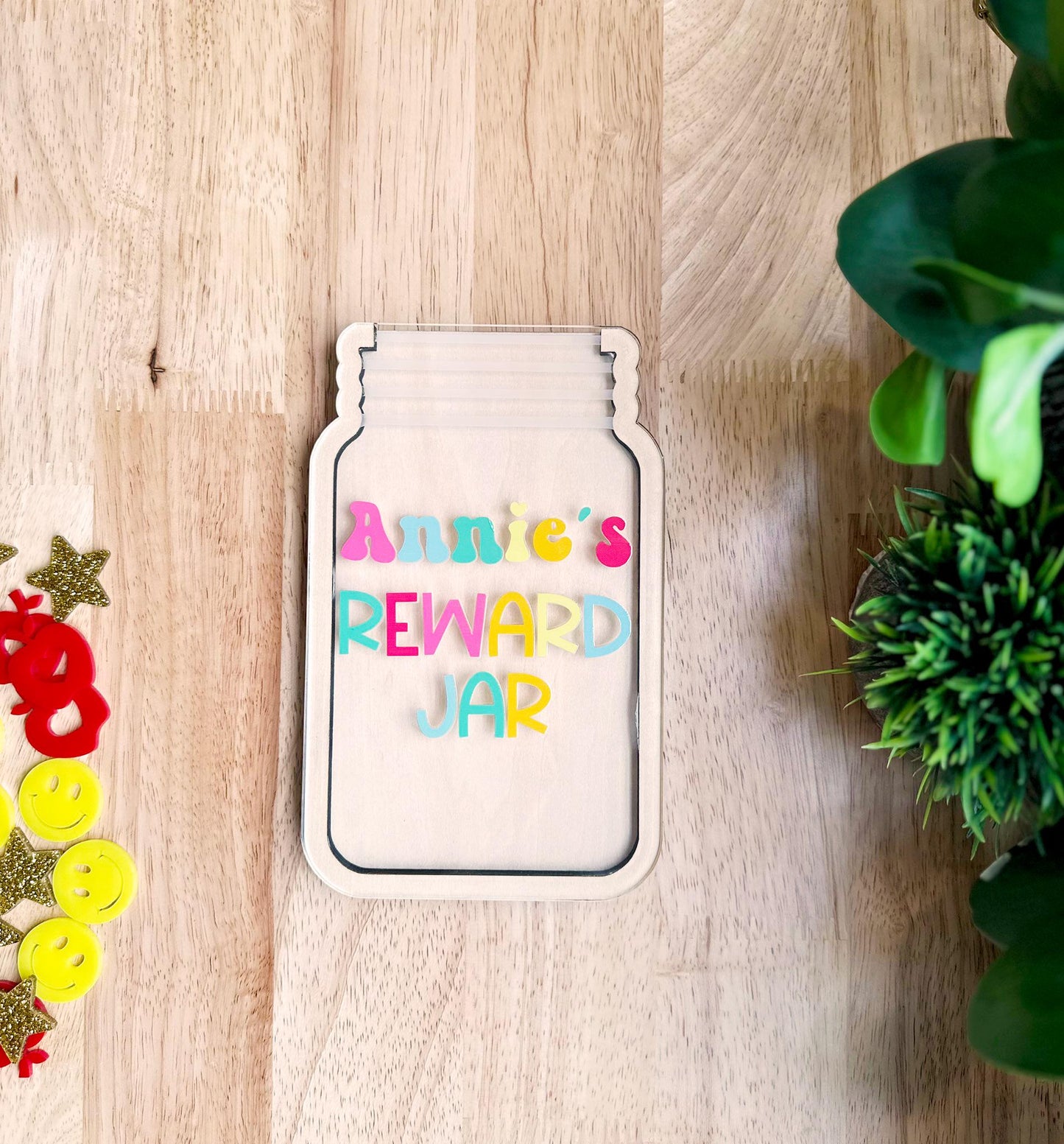 Custom Reward Jar for Kids – Small Personalized Acrylic Jar with Tokens – Positive Reinforcement Tool for Toddlers & Children