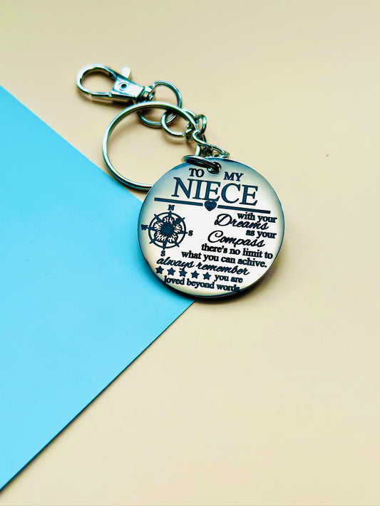 Stainless Steel Engraved Keychain – Custom Inspirational Quote Key Ring – Personalized Metal Gift for Any Occasion