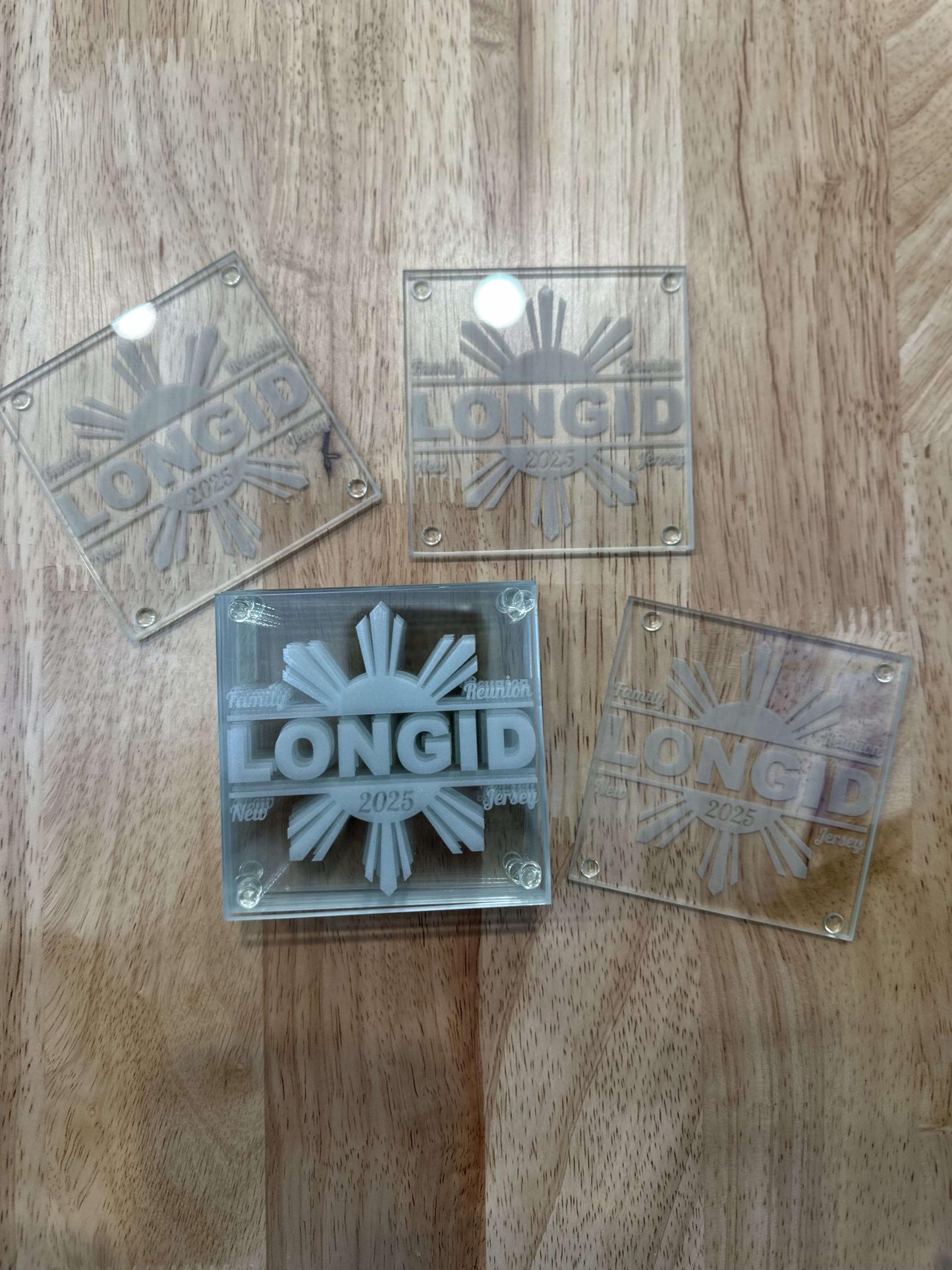 Custom Engraved Glass Coasters – Personalized Favors for Weddings, Family Reunions, Housewarming Gifts, Birthdays, and Group Celebrations