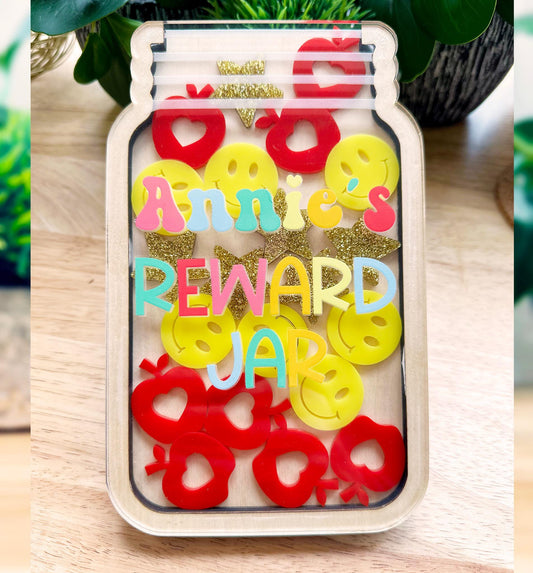 Custom Reward Jar for Kids – Small Personalized Acrylic Jar with Tokens – Positive Reinforcement Tool for Toddlers & Children