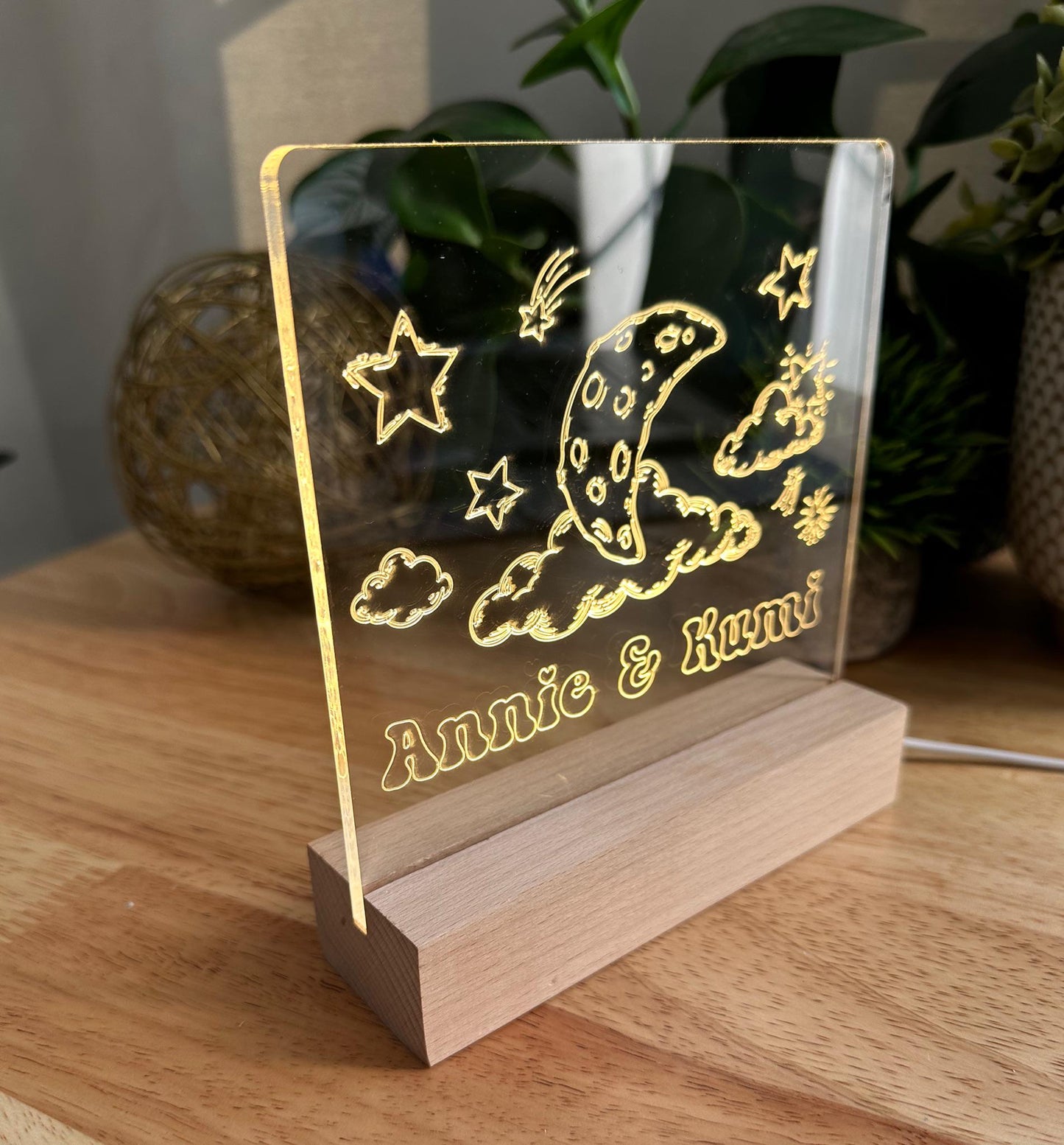 Personalized LED Acrylic Night Light – Custom Engraved Sign with Name – Nursery, Kids Room, or Inspirational Gift Decor