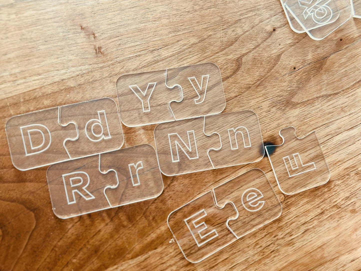 Acrylic Alphabet Puzzle – Uppercase & Lowercase Matching Letters and Numbers – Montessori Homeschool Learning Toy – Educational Gift