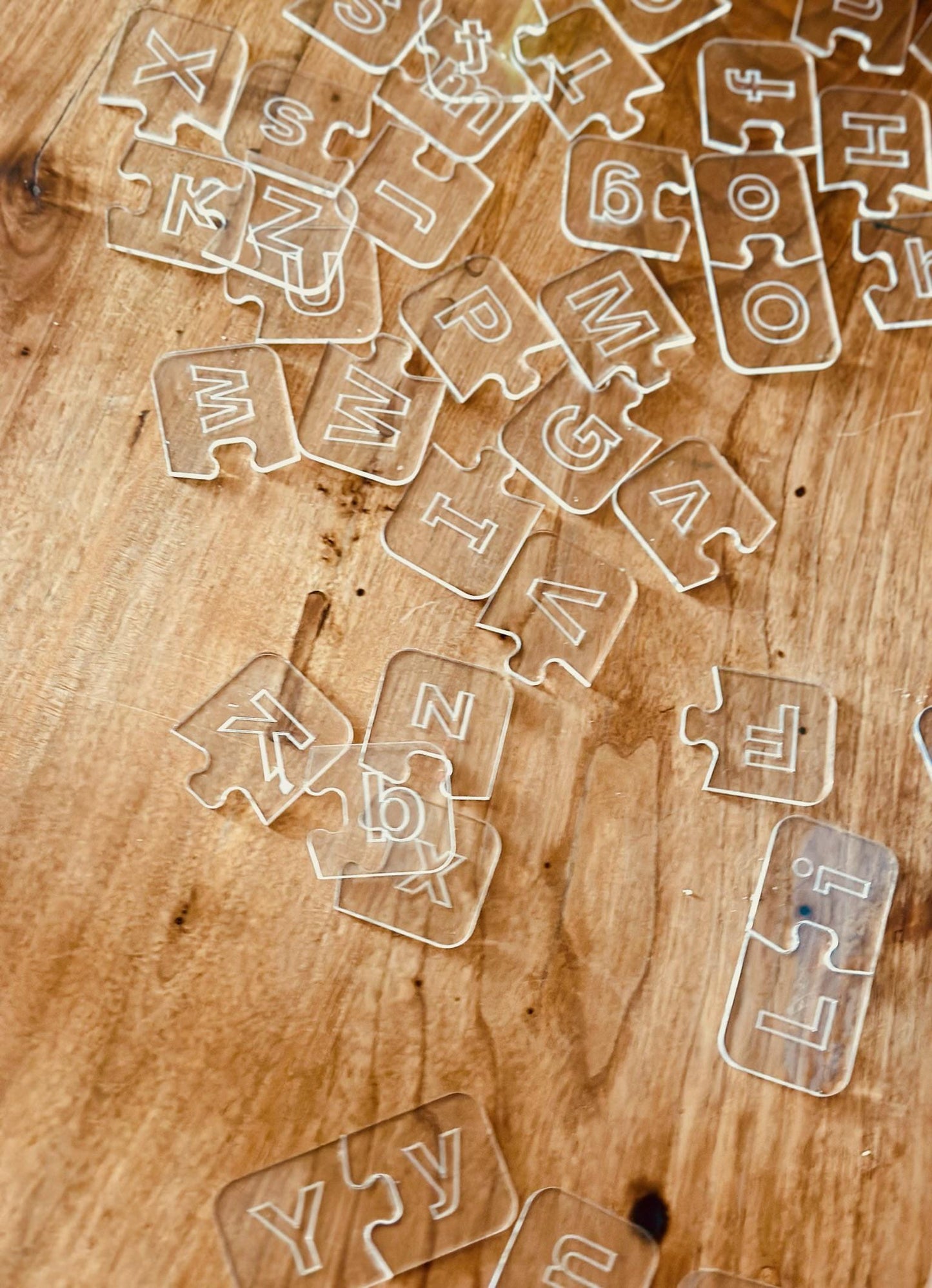 Acrylic Alphabet Puzzle – Uppercase & Lowercase Matching Letters and Numbers – Montessori Homeschool Learning Toy – Educational Gift