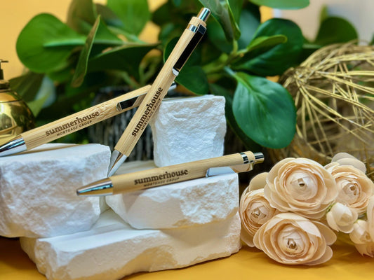 Custom Engraved Bamboo Pens – Eco-Friendly Logo Pens for Businesses, Realtors, Events & Gifts | Personalized Sustainable Office Pens