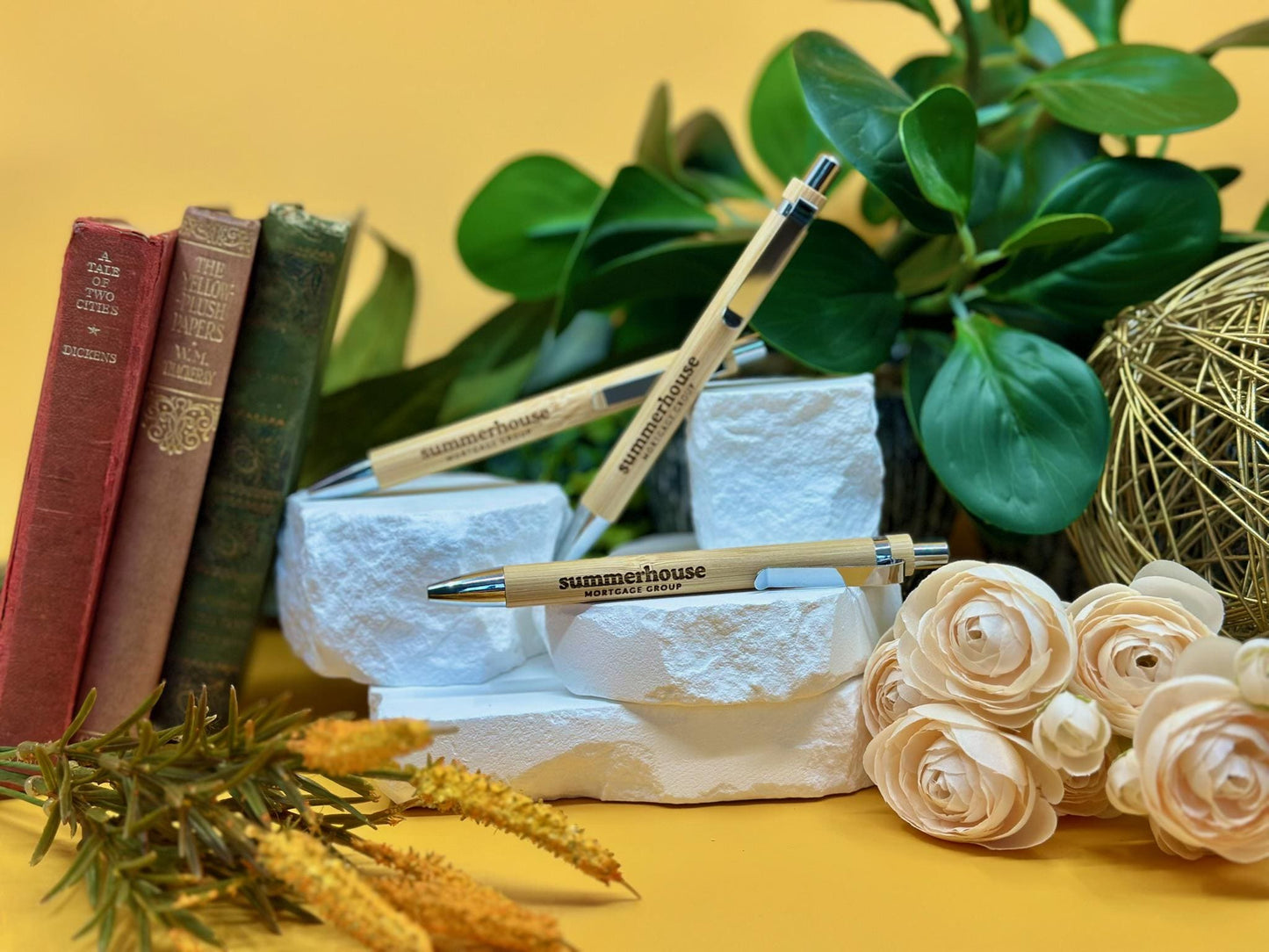 Custom Engraved Bamboo Pens – Eco-Friendly Logo Pens for Businesses, Realtors, Events & Gifts | Personalized Sustainable Office Pens