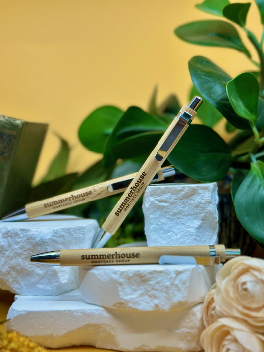 Custom Engraved Bamboo Pens – Eco-Friendly Logo Pens for Businesses, Realtors, Events & Gifts | Personalized Sustainable Office Pens